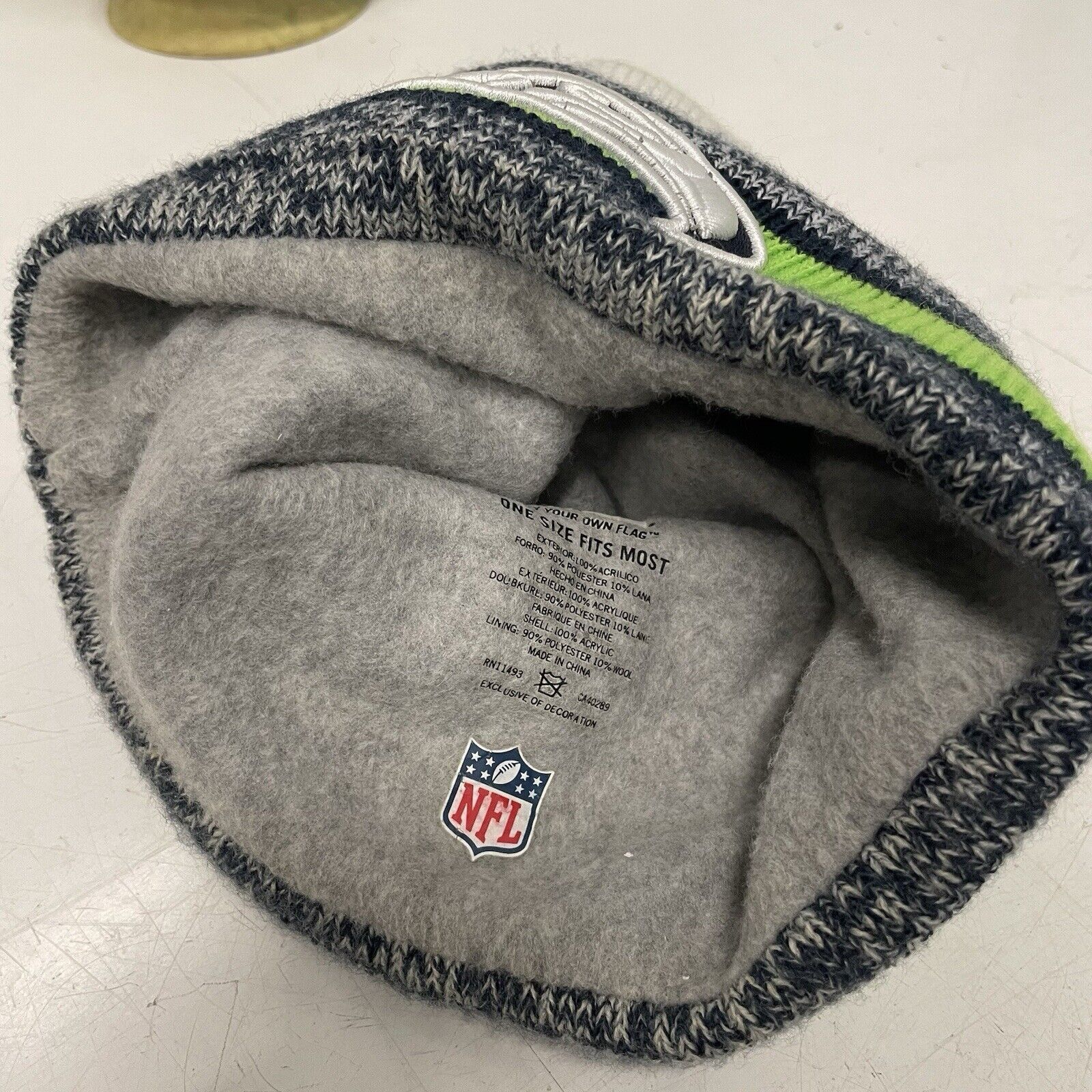 New Era New Era SEATTLE SEAHAWKS Sport Knit Sideline Pom Hat Beanie Size ONE SIZE - 5 Thumbnail
