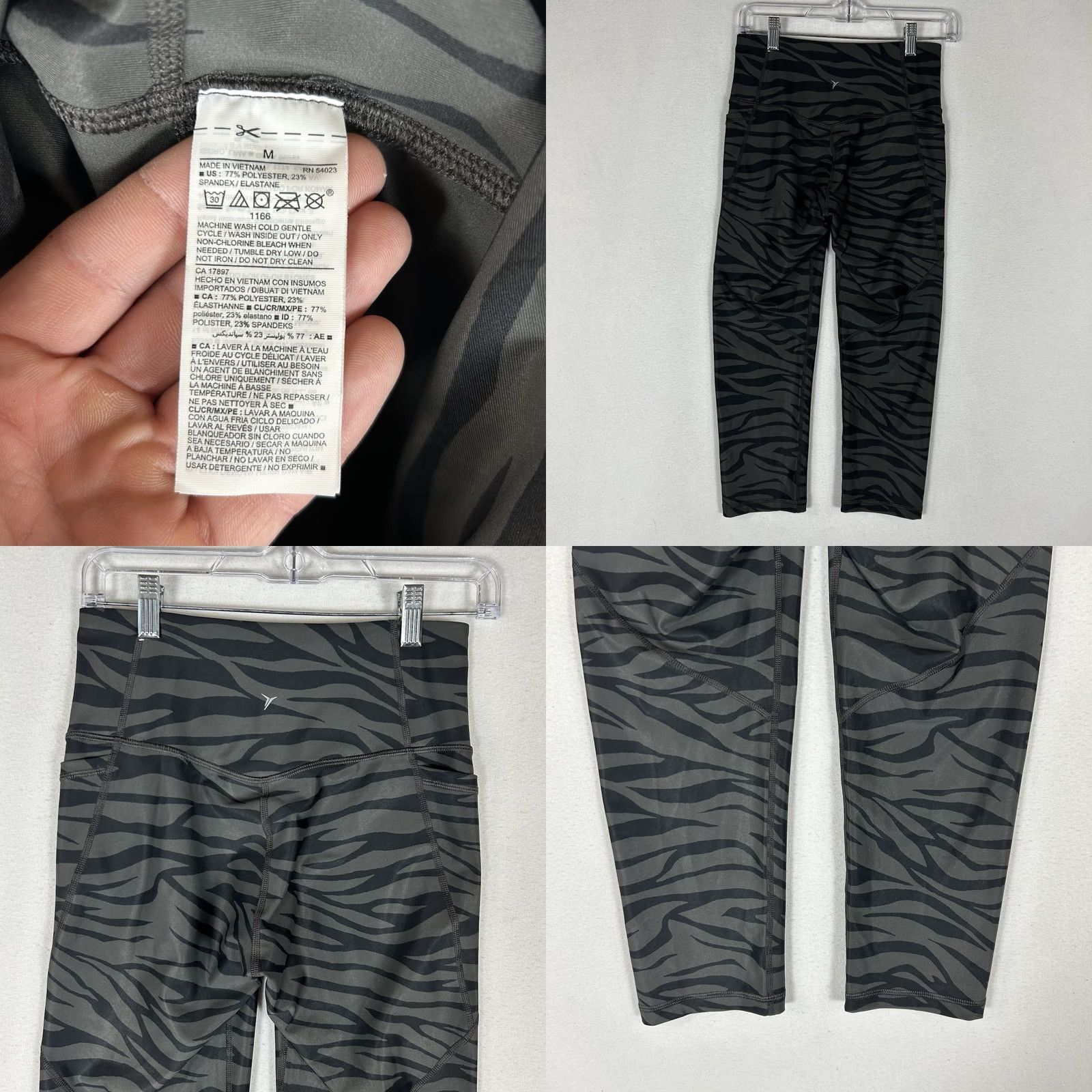 Old Navy Old Navy Active Powersoft Capri Leggings Women's M Gray Zebra Print NWT Size 32" / US 10 / IT 46 - 8 Thumbnail