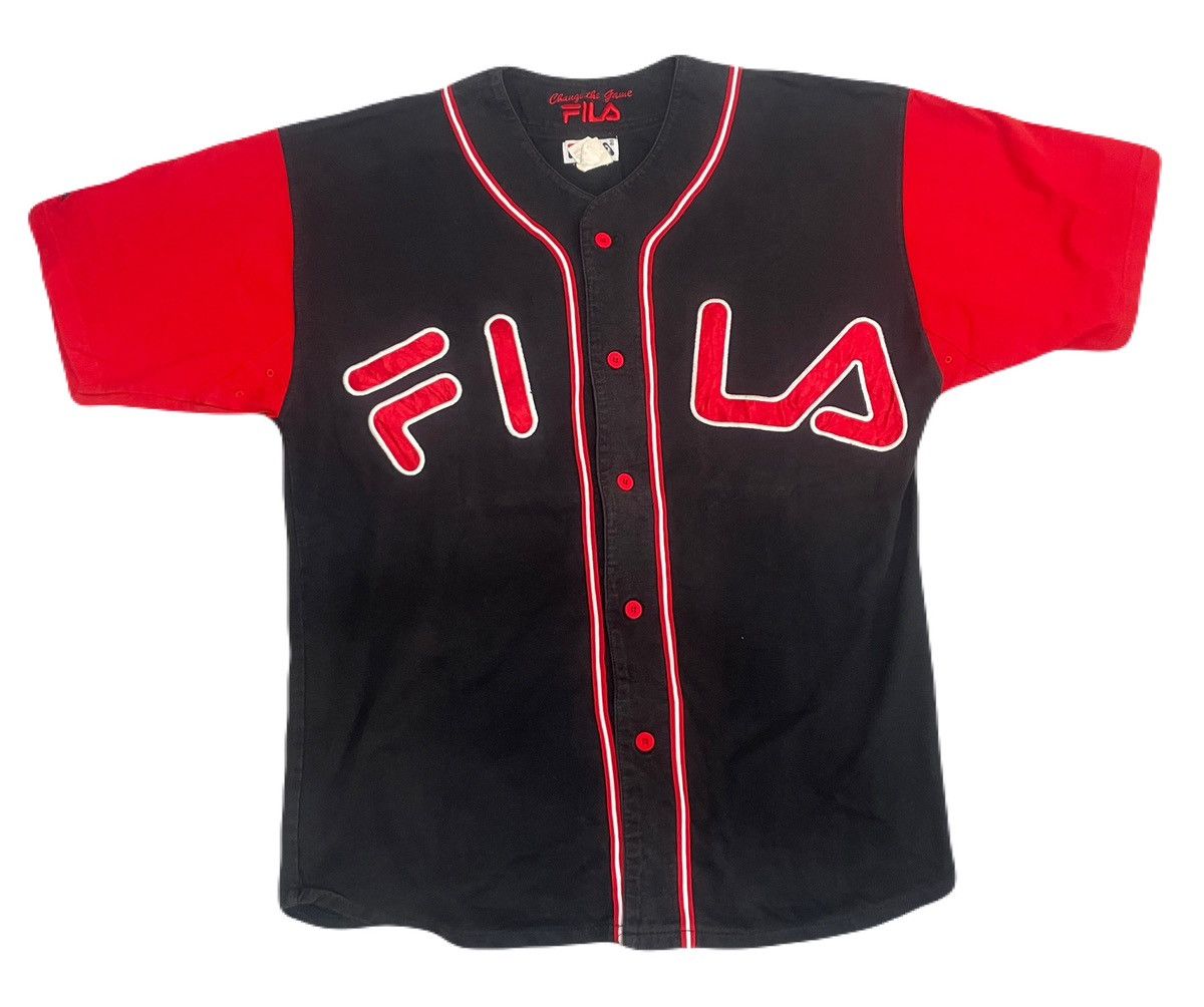 Fila Fila Baseball Jersey **Style Worn By 2Pac** Vintage 90s Vtg Size US M / EU 48-50 / 2 - 2 Thumbnail