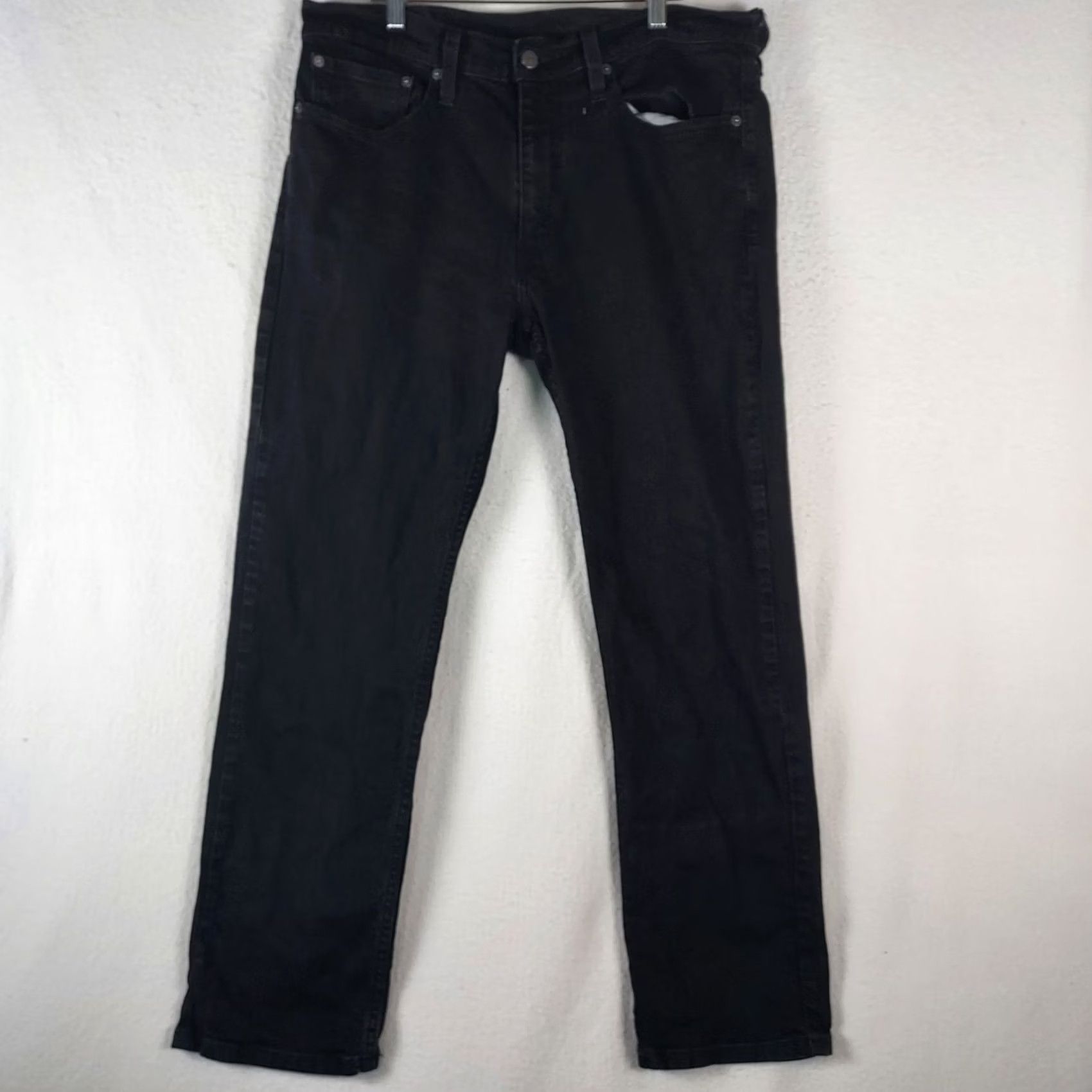 Levi's Levi’s 514 Straight Leg Jeans Black Wash Denim 30in Inseam Regular 34 Waist Men Size US 34 / EU 50 - 2 Thumbnail