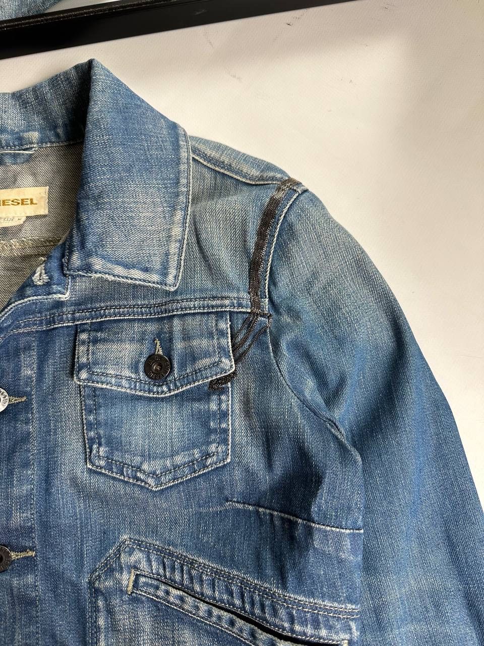 Diesel Vintage 00s Diesel Washed Cropped Denim Jacket Size M / US 6-8 / IT 42-44 - 5 Thumbnail