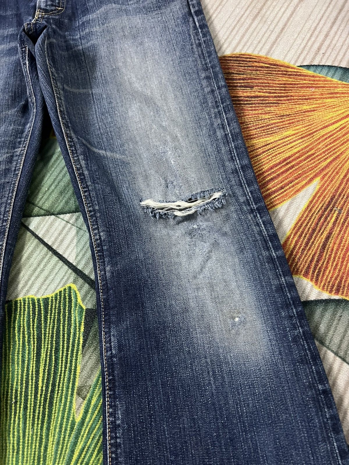 Japanese Brand 💥Flare💥Vintage Lee Riders Distress Jean Size US 30 / EU 46 - 9 Thumbnail