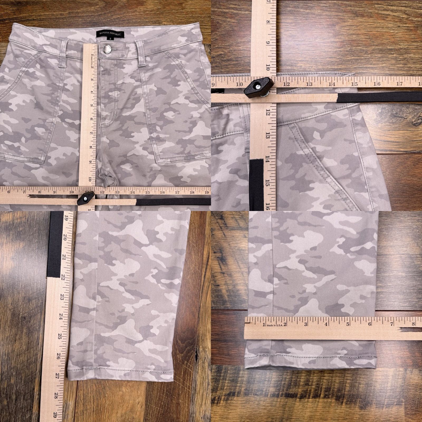 Banana Republic Banana Republic Sloan Utility Pants Womens 8 Gray Camouflage Mid Rise Stretch Cargo Cargo Pants Tapered Regular City Army Ban Republic Sloan Size 30" / US 8 / IT 44 - 8 Thumbnail