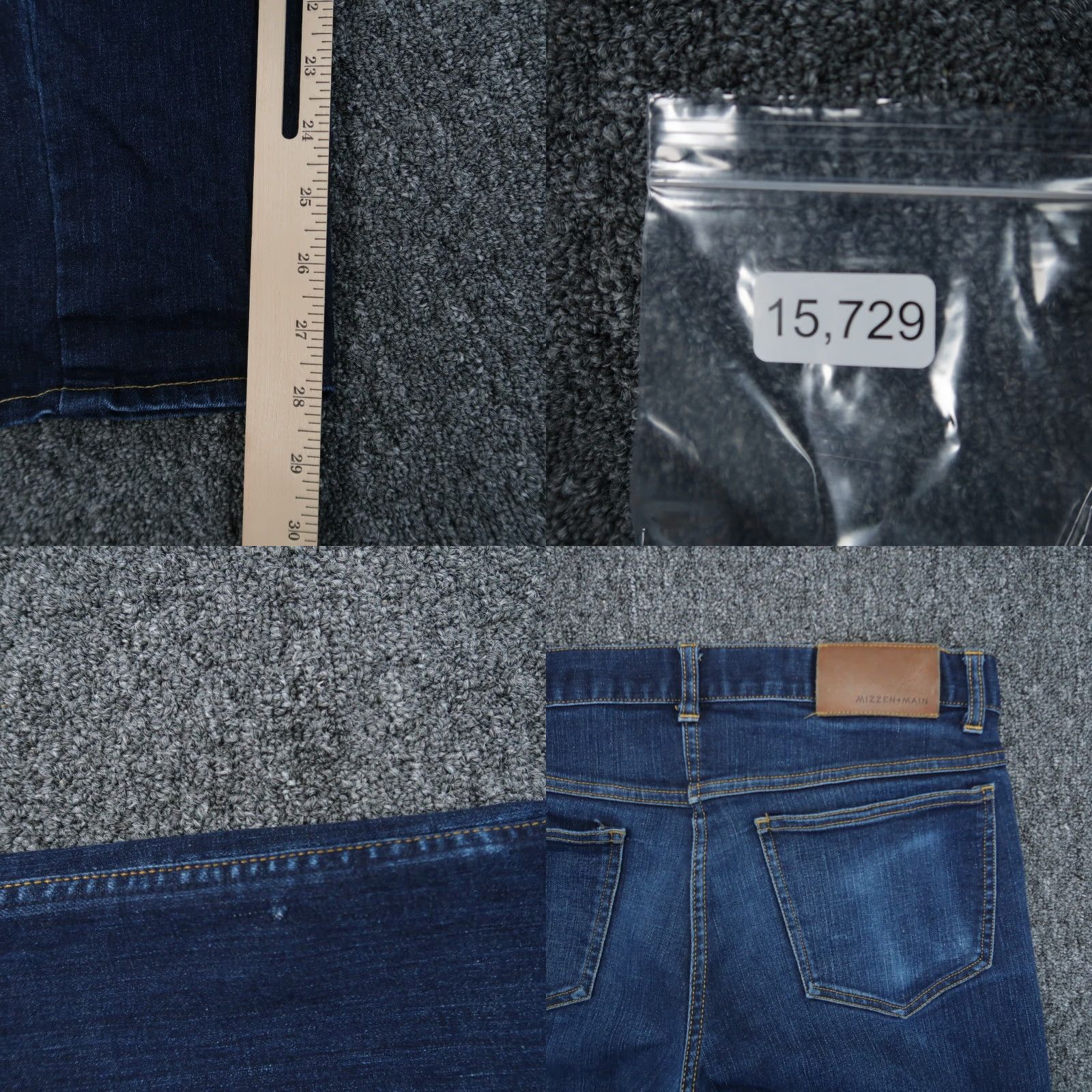 Mizzen+Main Mizzen+Main Jeans Men 30x28 Jeans 5-Pocket Indigo Denim Stretch Dark Blue 30 Regular 28 Inseam Mens Size US 30 / EU 46 - 8 Thumbnail
