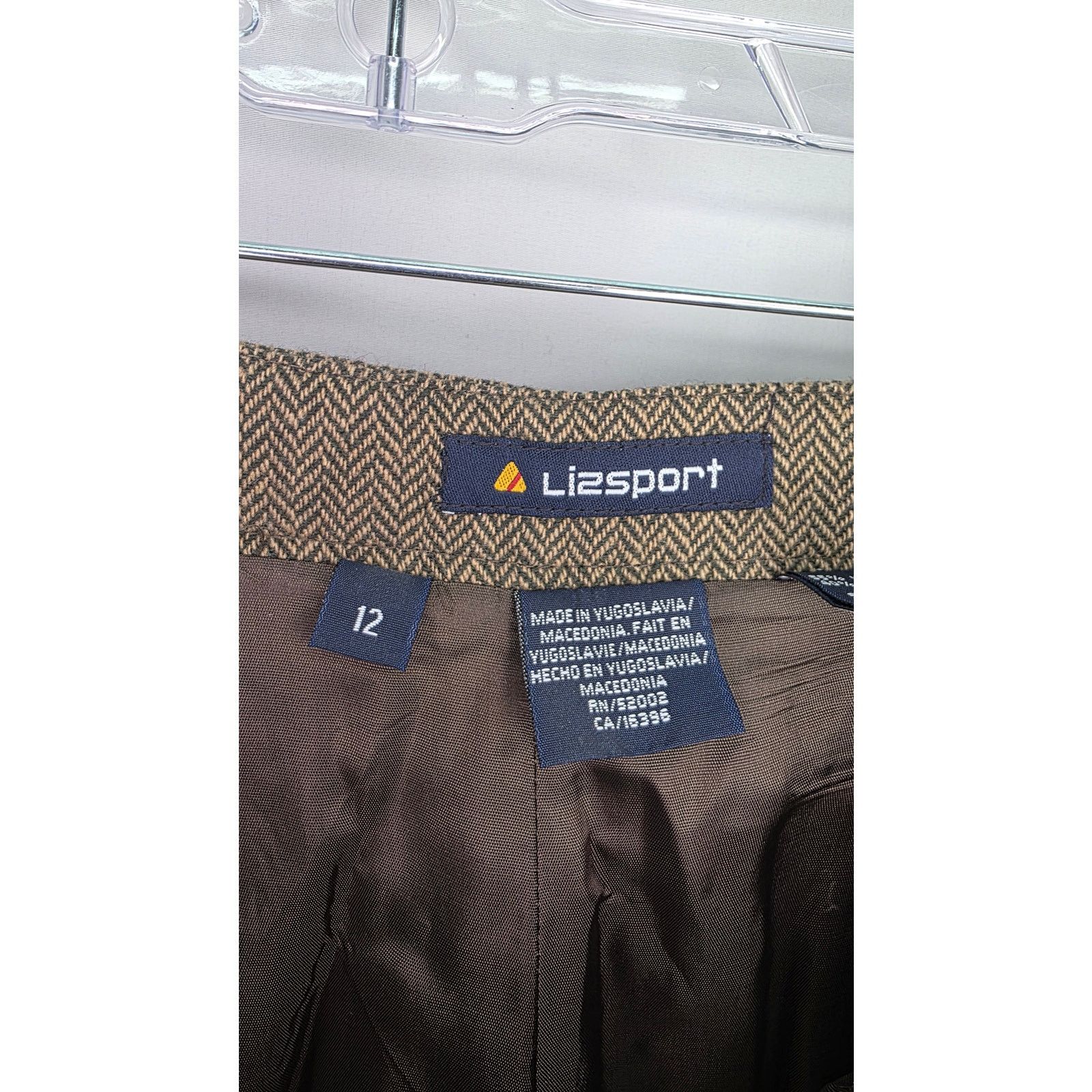 Liz Claiborne Vintage Liz Claiborne Wool Blend Pants Herringbone Brown Size 34" / US 12 / IT 48 - 6 Thumbnail