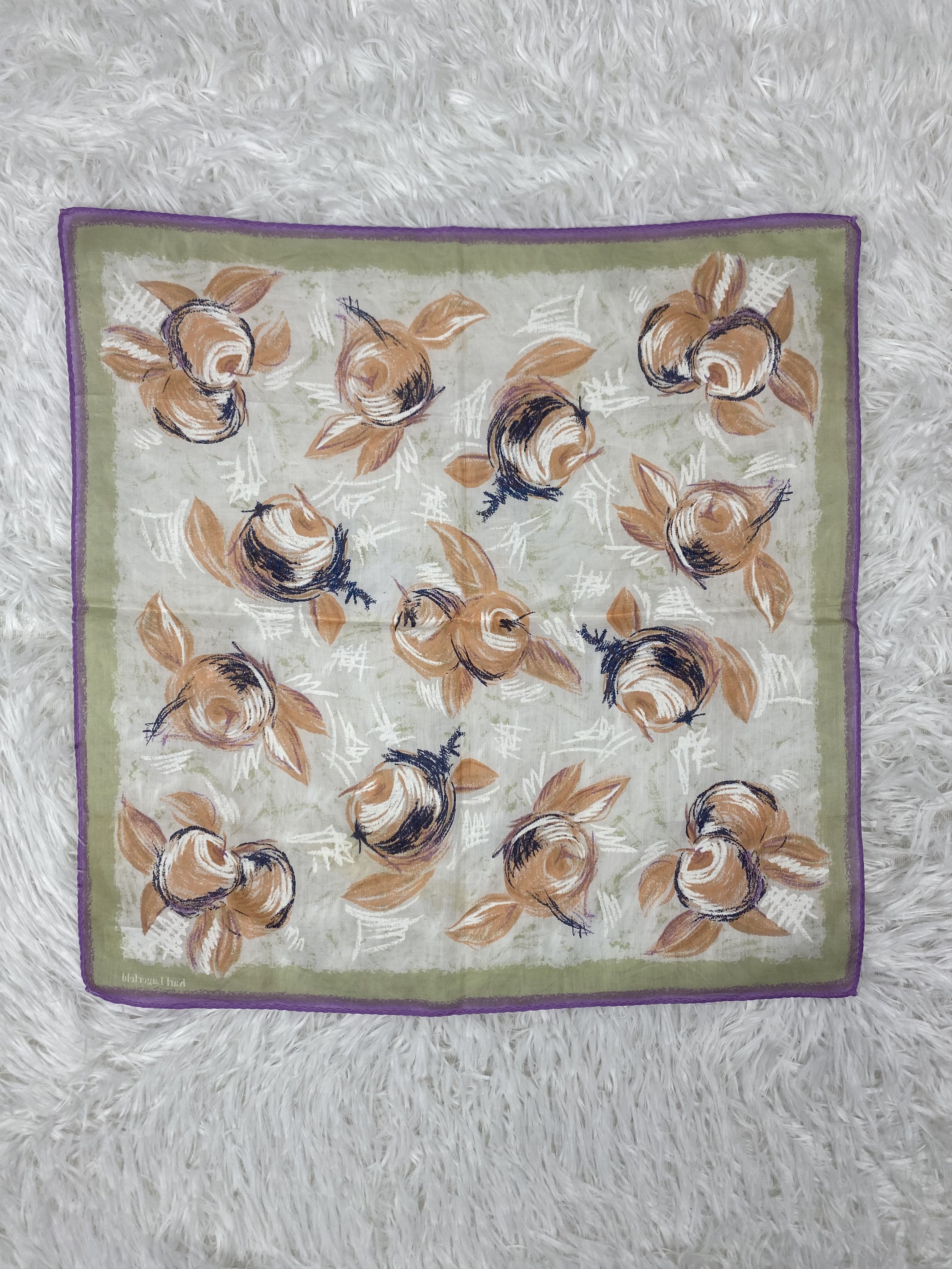 Karl Lagerfeld × Vintage Vintage Karl Lagerfeld Handkerchief Neckerchief PH0808 Size ONE SIZE - 4 Thumbnail