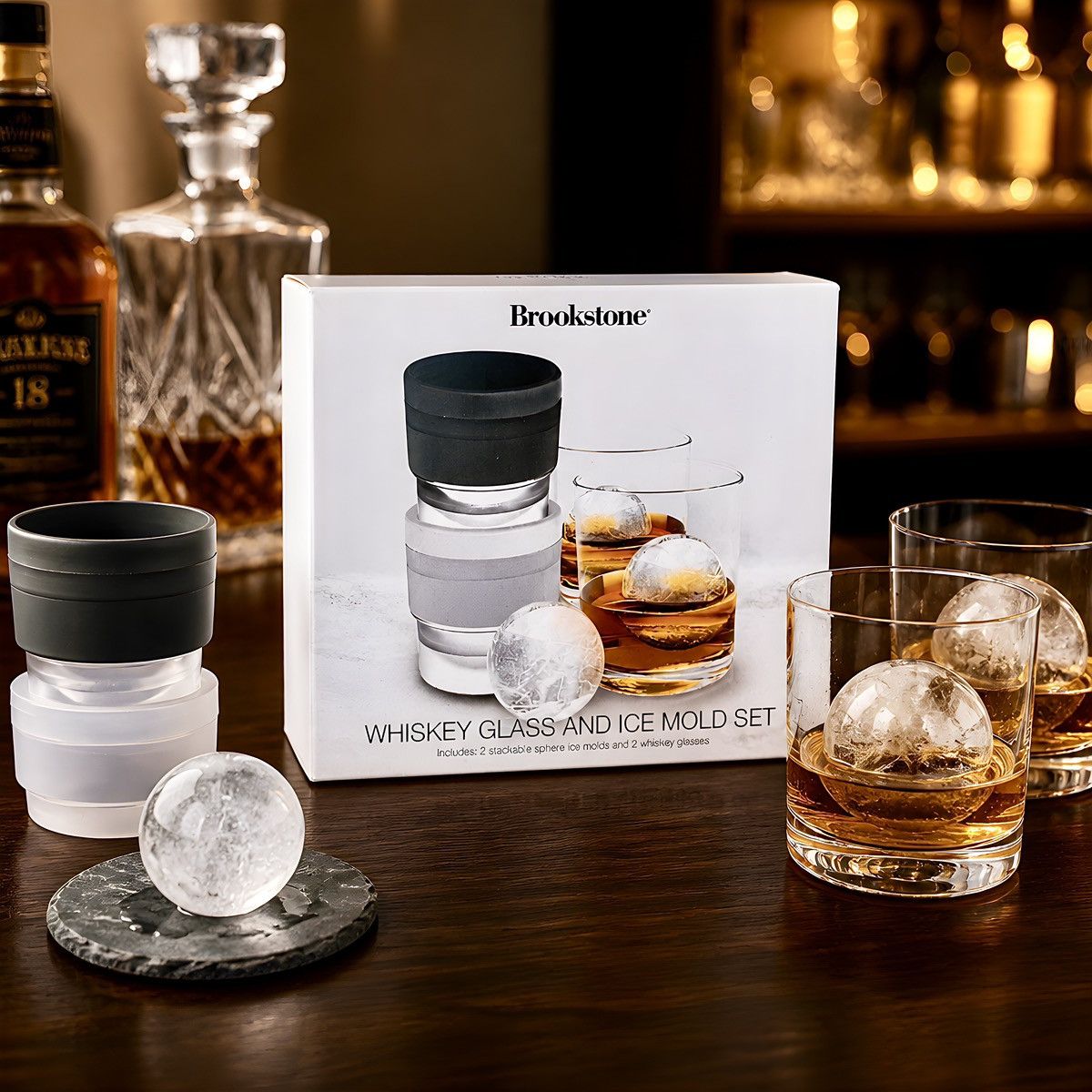 Other Brookstone Whisky Glass (2 ea) and Ice Ball Mold Set Size ONE SIZE - 3 Thumbnail