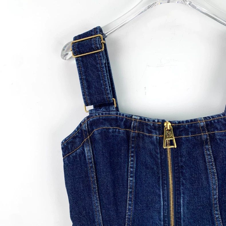 Louis Vuitton Louis Vuitton 23 denim dresses with dark blue pockets and Size XXS / US 00 / IT 34 - 3 Thumbnail