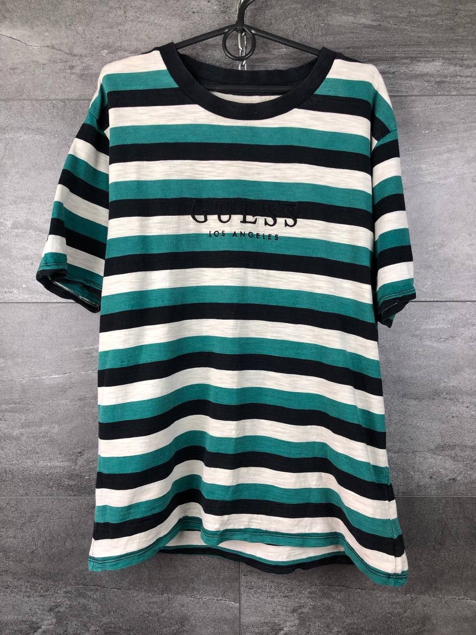 Guess los angeles shops striped shirt green