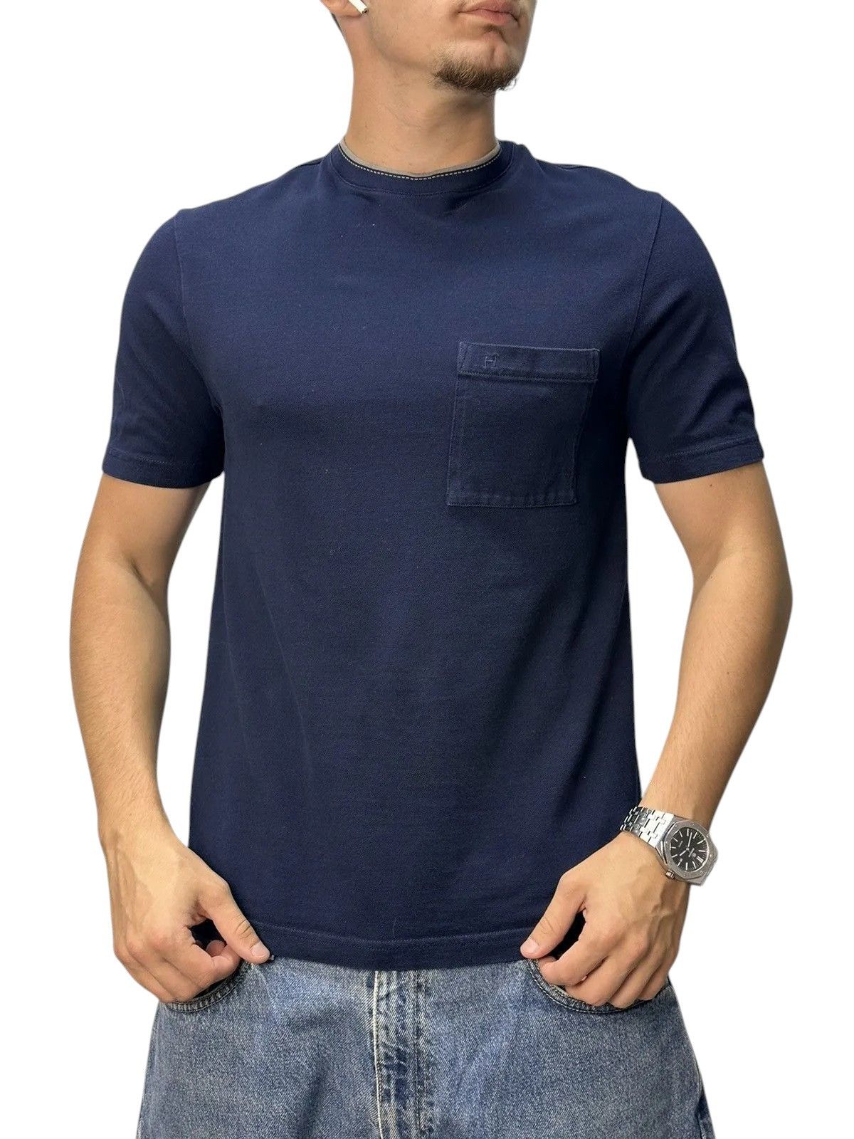 Hermes Vintage Hermes Paris H Logo Embroidered Cotton Shirt Size US S / EU 44-46 / 1 - 1 Thumbnail