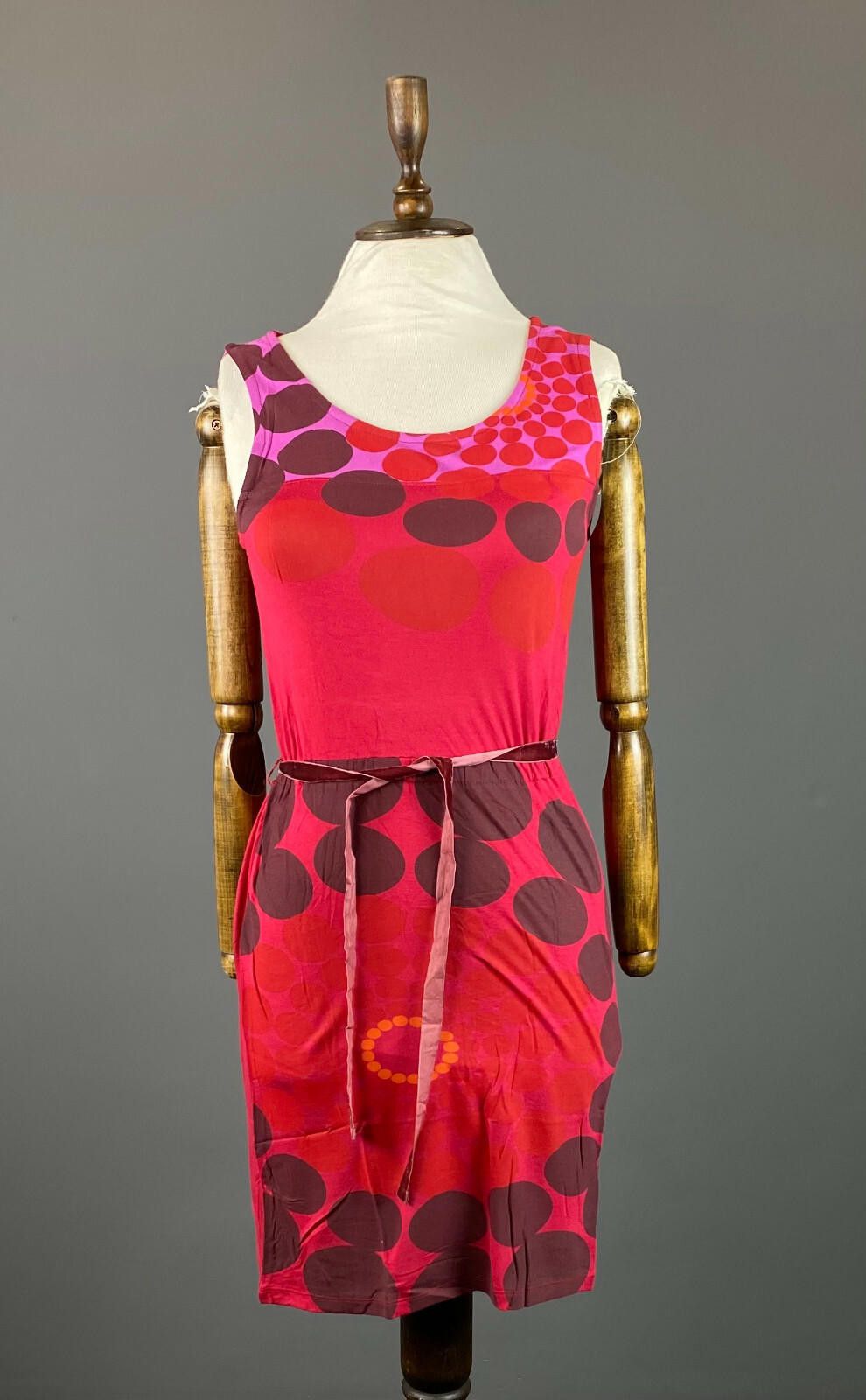 Desigual NWT Desigual Red Dotted Belted A-Line Dress Size S Size S / US 4 / IT 40 - 1 Thumbnail