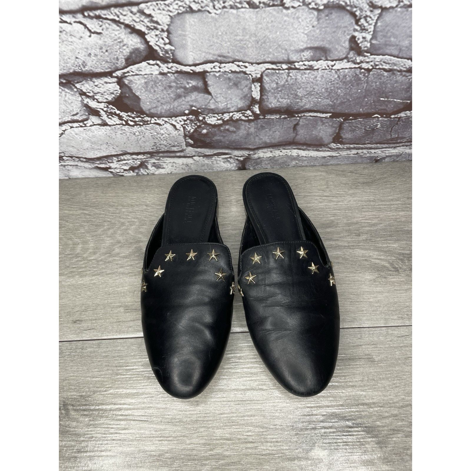 Michael Kors Michael Kors Natasha Admiral Black Leather Studded Stars Poi Size US 5 / IT 35 - 14 Thumbnail