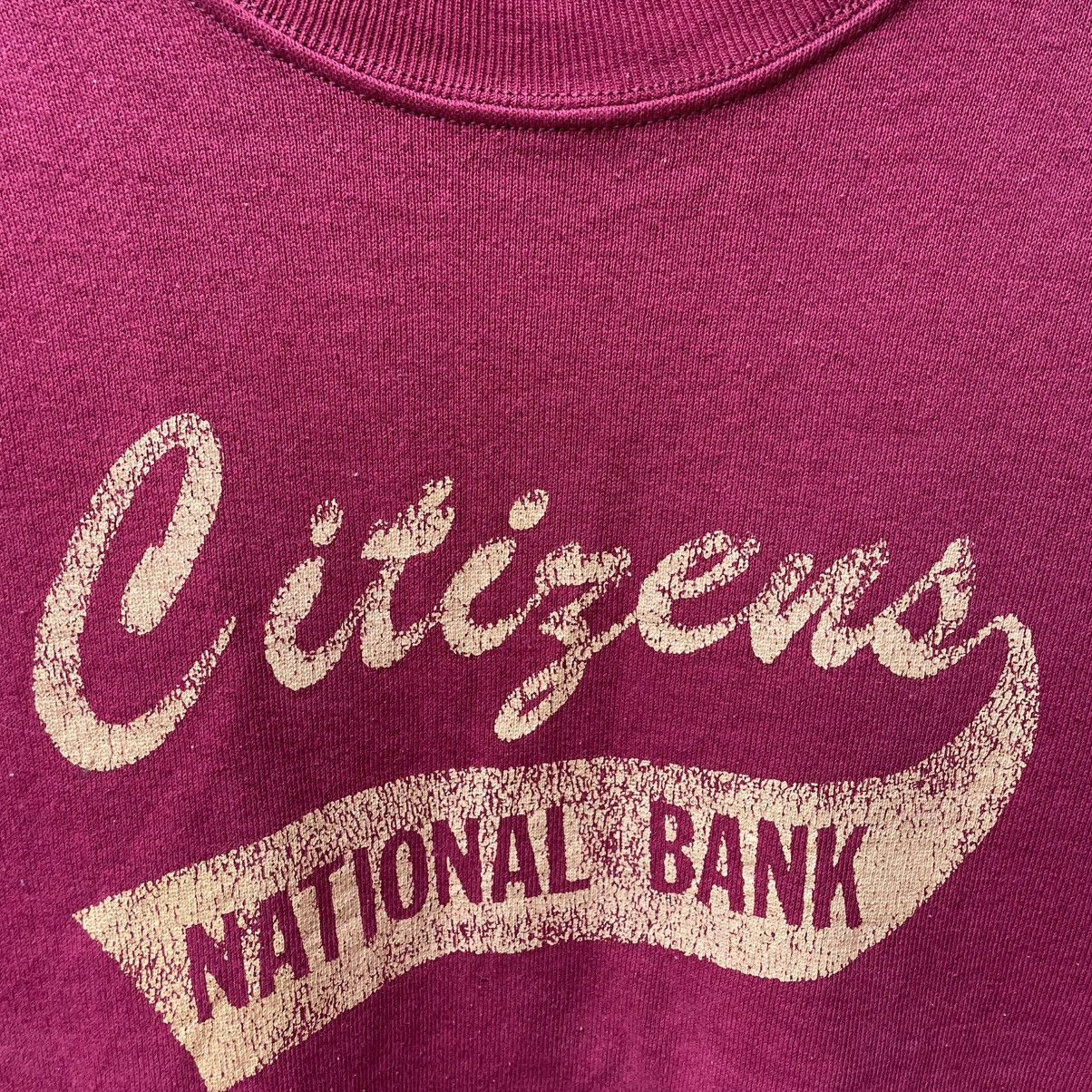 Fruit Of The Loom 🔥Vintage 90s Citizens National Bank Sweatshirts Size US S / EU 44-46 / 1 - 5 Thumbnail