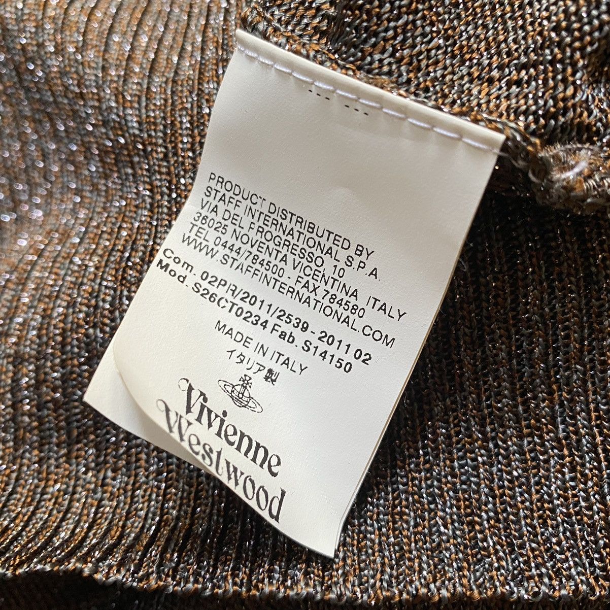 Vivienne Westwood Fall 2011 Brown Glitter Cowl Neck Dress Size M / US 6-8 / IT 42-44 - 7 Thumbnail