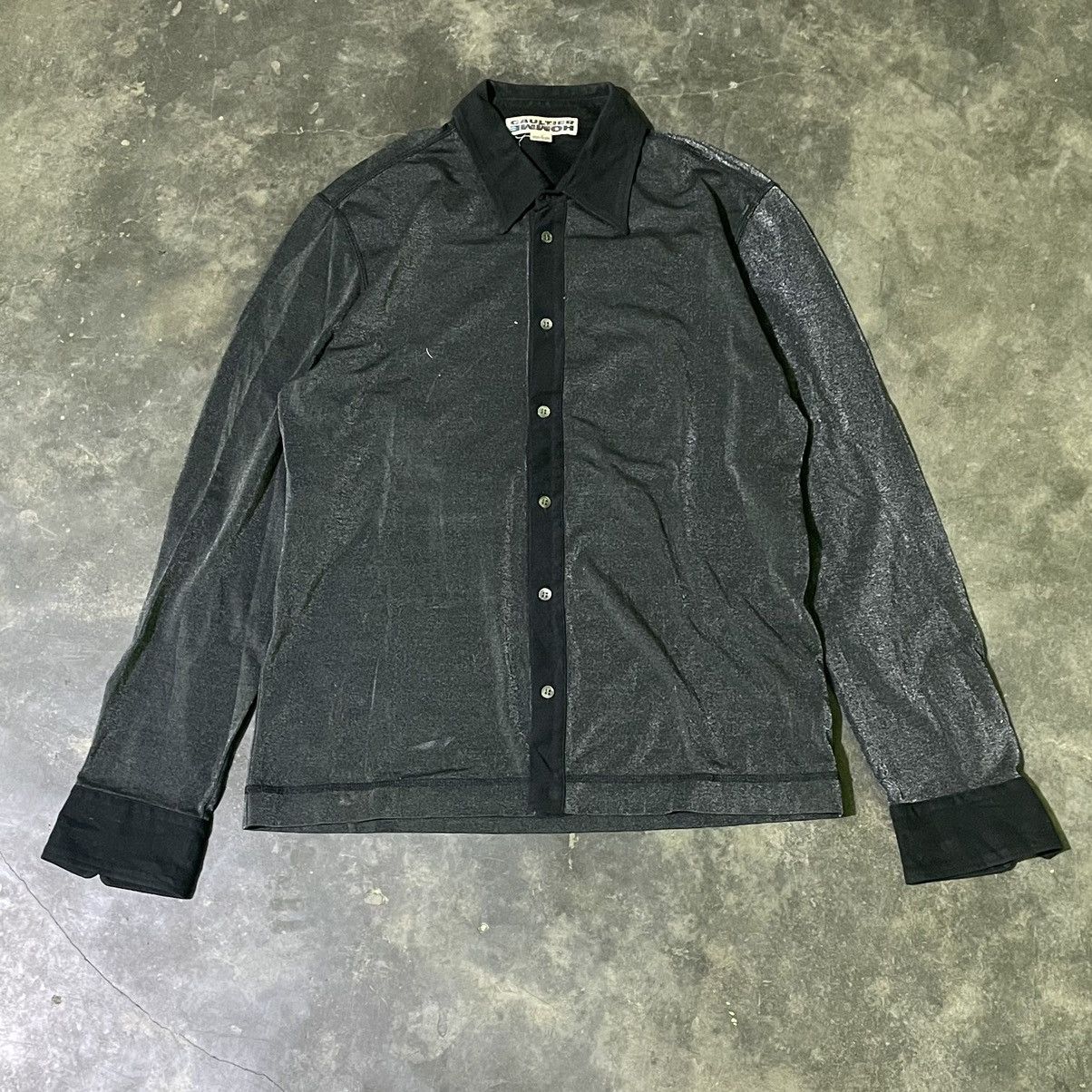 RARE ‼️ JPG Two tone silver & Black Shirt button up