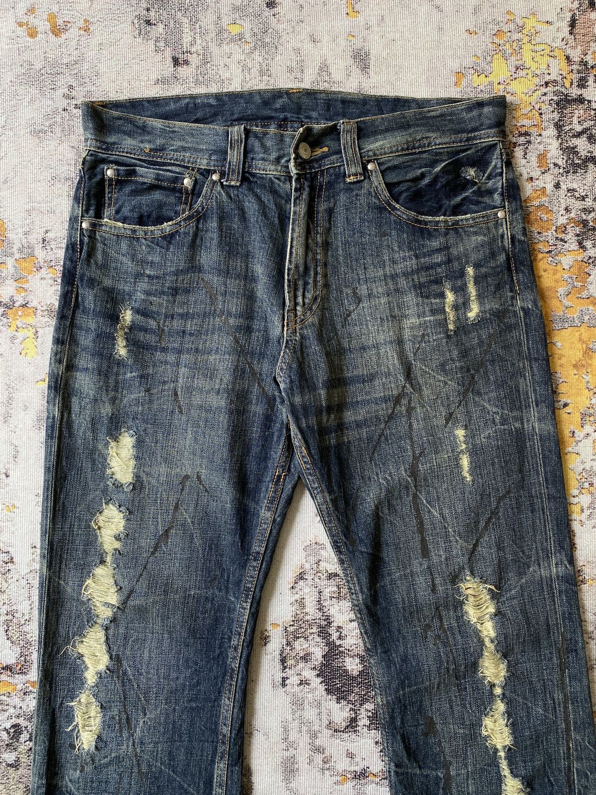 Japanese Brand Japanese Brand Distressed Flare Denim Size US 32 / EU 48 - 3 Thumbnail