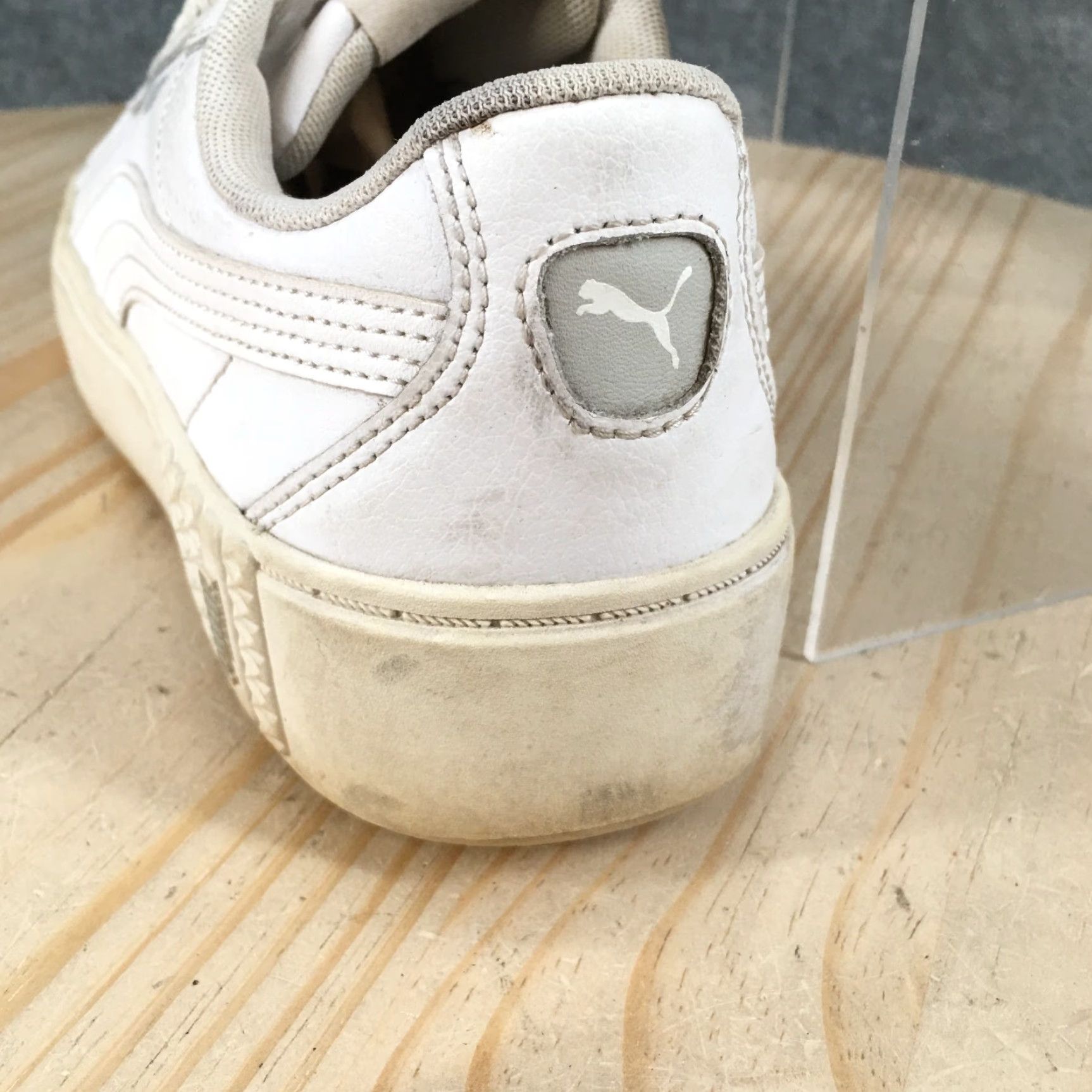 Puma Puma Shoes Womens 8.5 Smash Platform V2 Low Top Sneakers 373035-01 White Leather Size M / US 6-8 / IT 42-44 - 5 Thumbnail