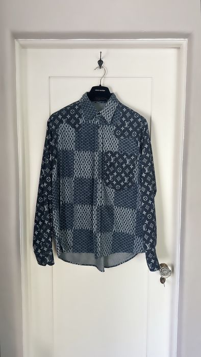 Louis Vuitton x Nigo MNGM Waves Giant Damier Flannel Shirt