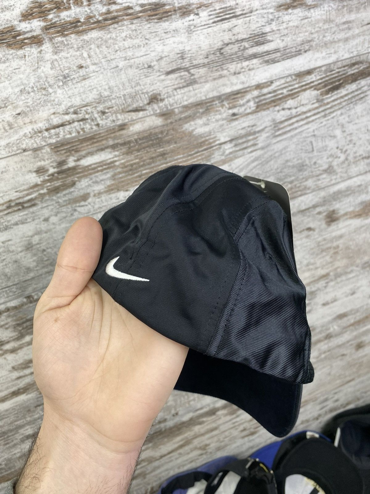 Nike × Vintage Mens Vintage New Nike cap swoosh black hats streetwear rare Size ONE SIZE - 5 Thumbnail