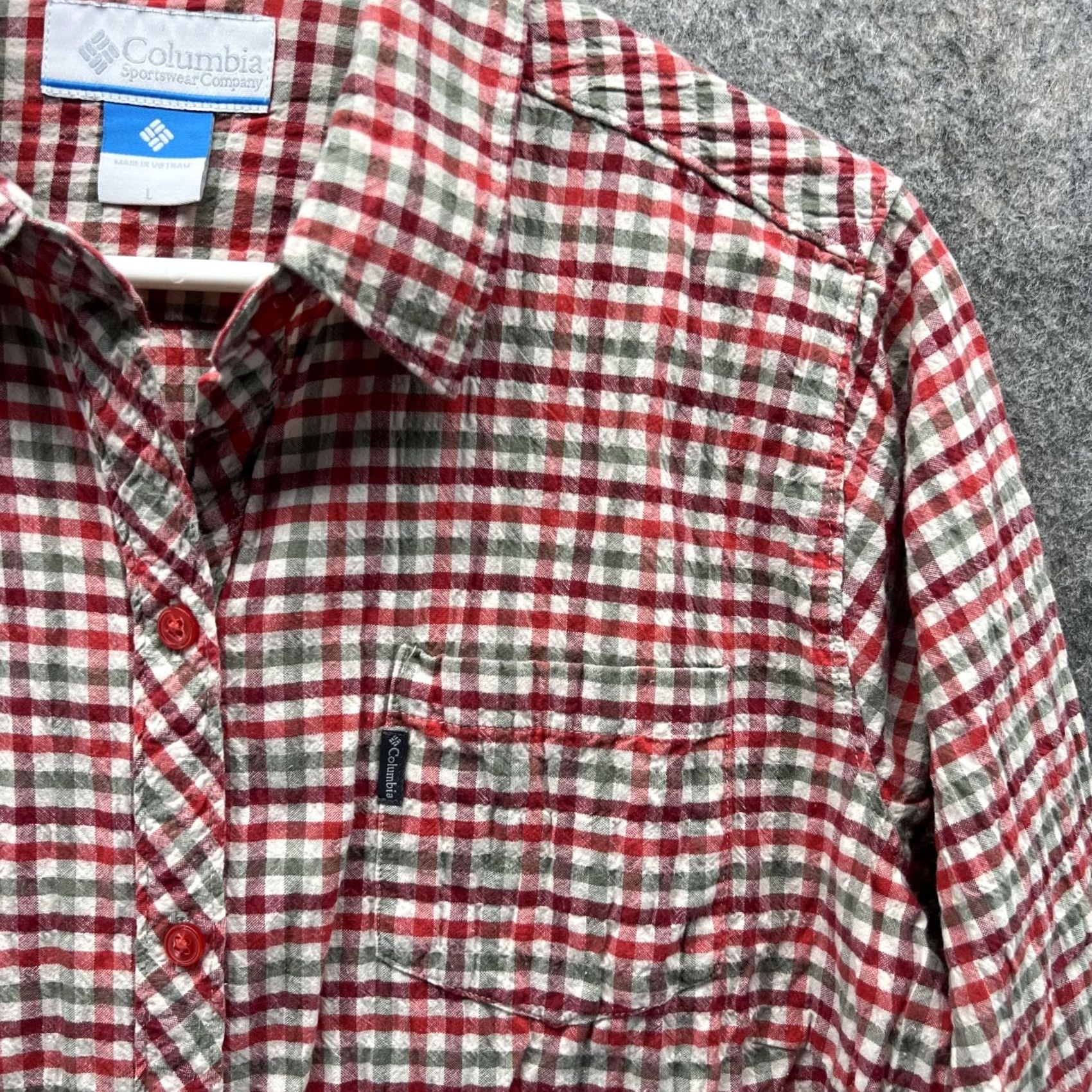 Vintage Columbia Shirt Women Large Red Casual Button Down Preppy Cotton Check Plaid Size L / US 10 / IT 46 - 4 Thumbnail