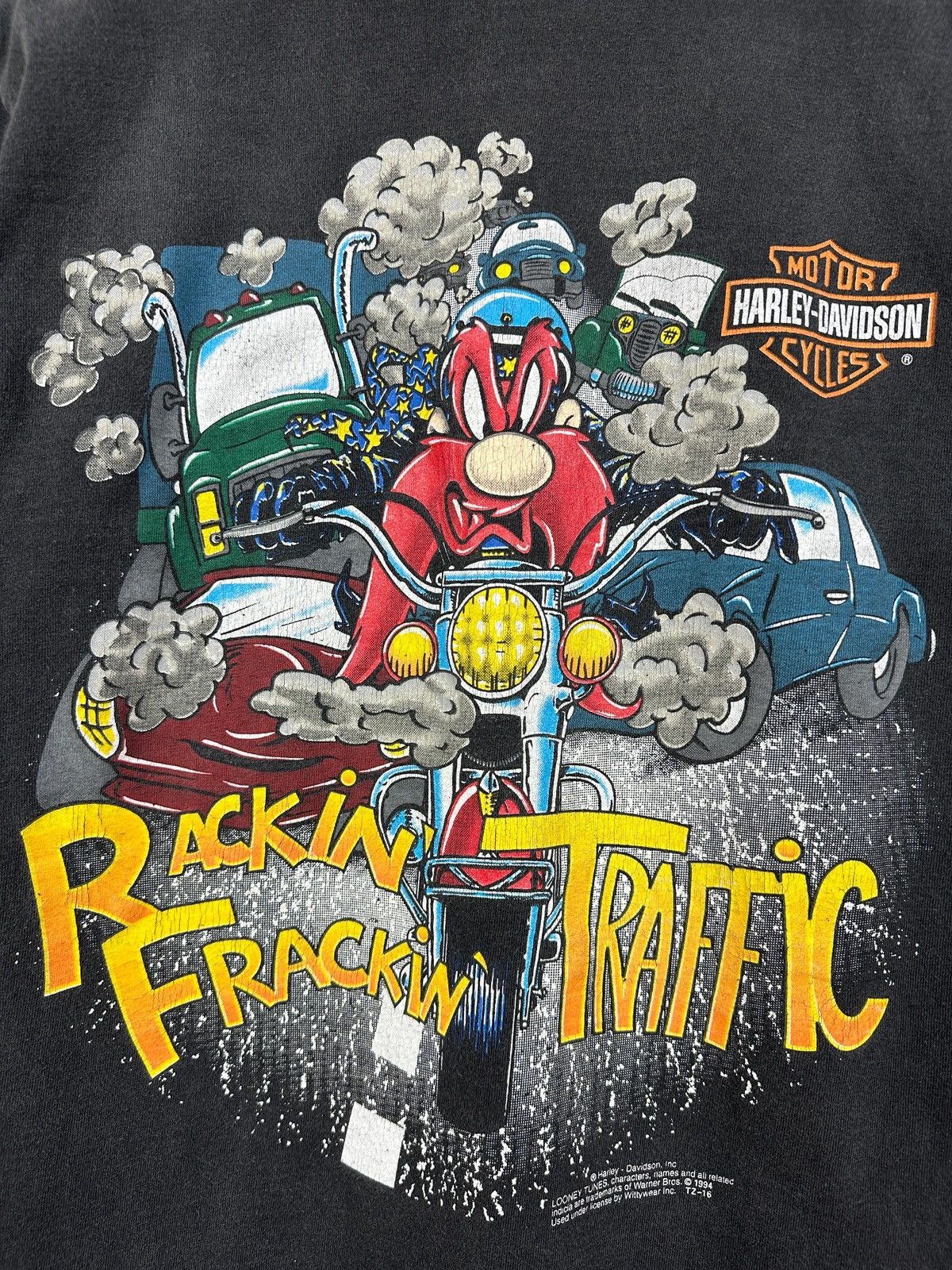 Harley Davidson 1994 Harley Davidson Looney Tunes Yosemite Dam Fade T-Shirt Size US L / EU 52-54 / 3 - 7 Thumbnail