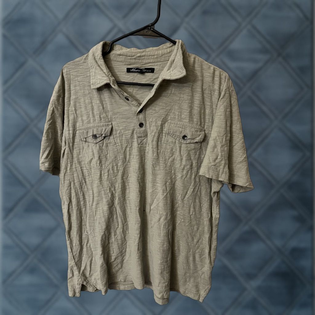 Kenneth Cole KENNETH COLE Casual Golf Polo Shirt Men’s Large Gray Short Sleeve Size US L / EU 52-54 / 3 - 1 Thumbnail