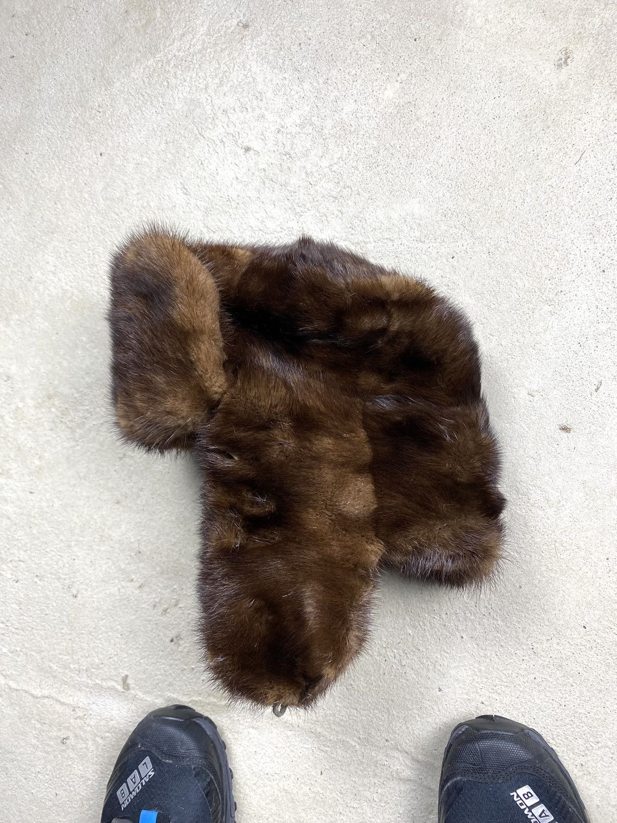 Vintage Vintage Soviet Era Black Fur Ushanka Trapper Hat Winter Cap Size ONE SIZE - 4 Thumbnail