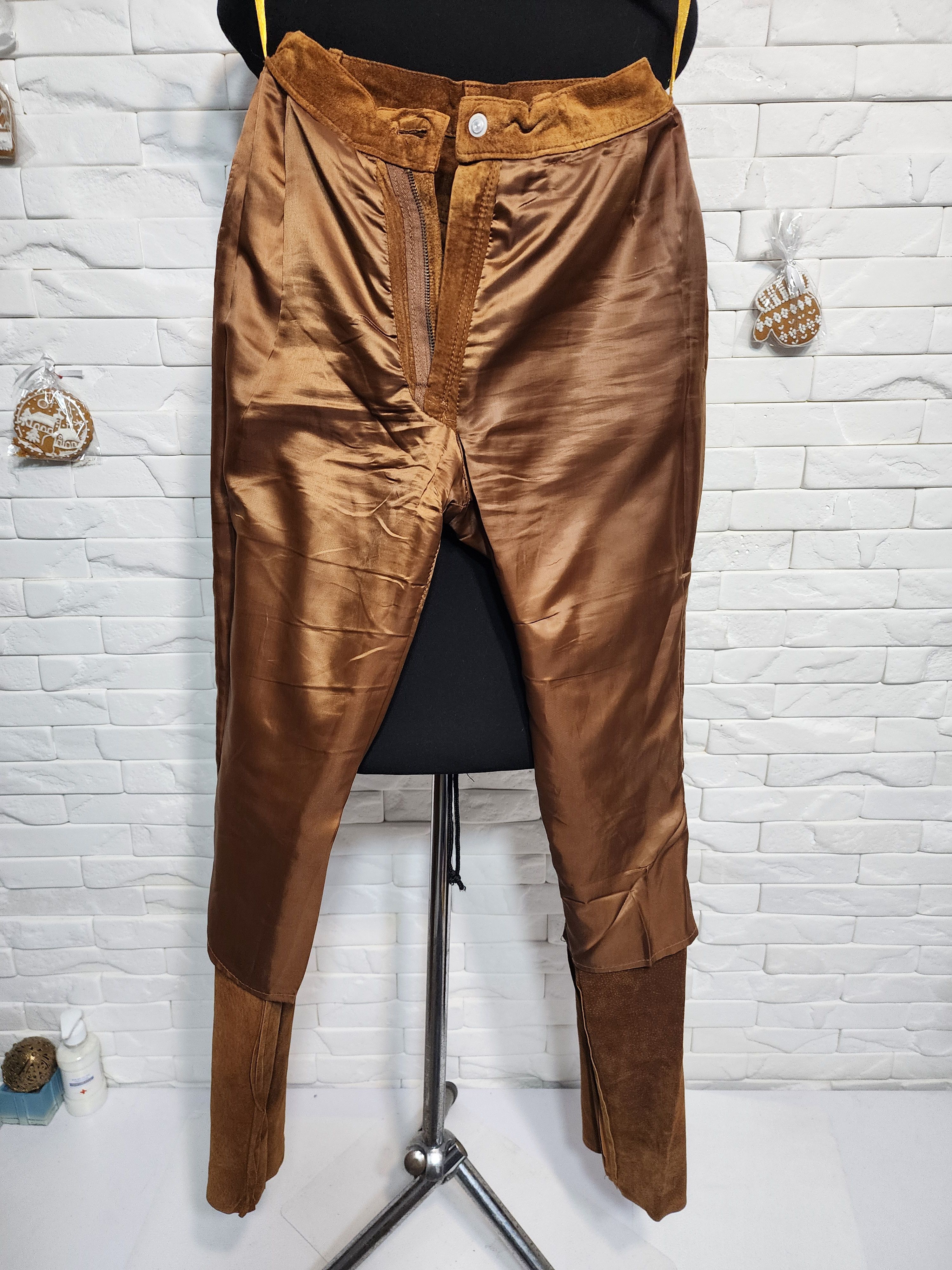 Other Brown Suede Pants - Denim Cut Men's Leather Pants. Size US 28 / EU 44 - 8 Thumbnail