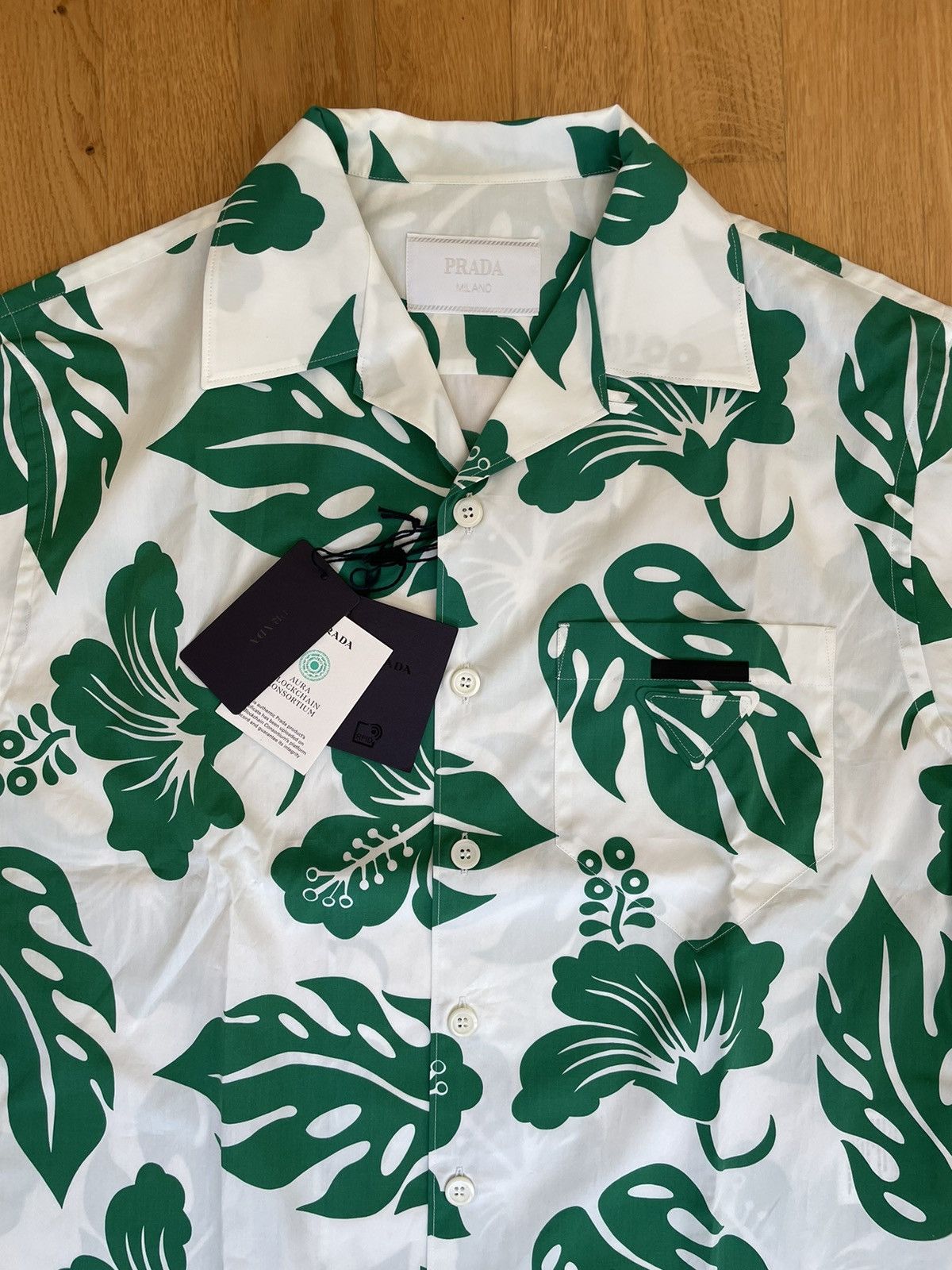 Prada Prada „Ibiscus“ Bowling Shirt Size US L / EU 52-54 / 3 - 2 Thumbnail