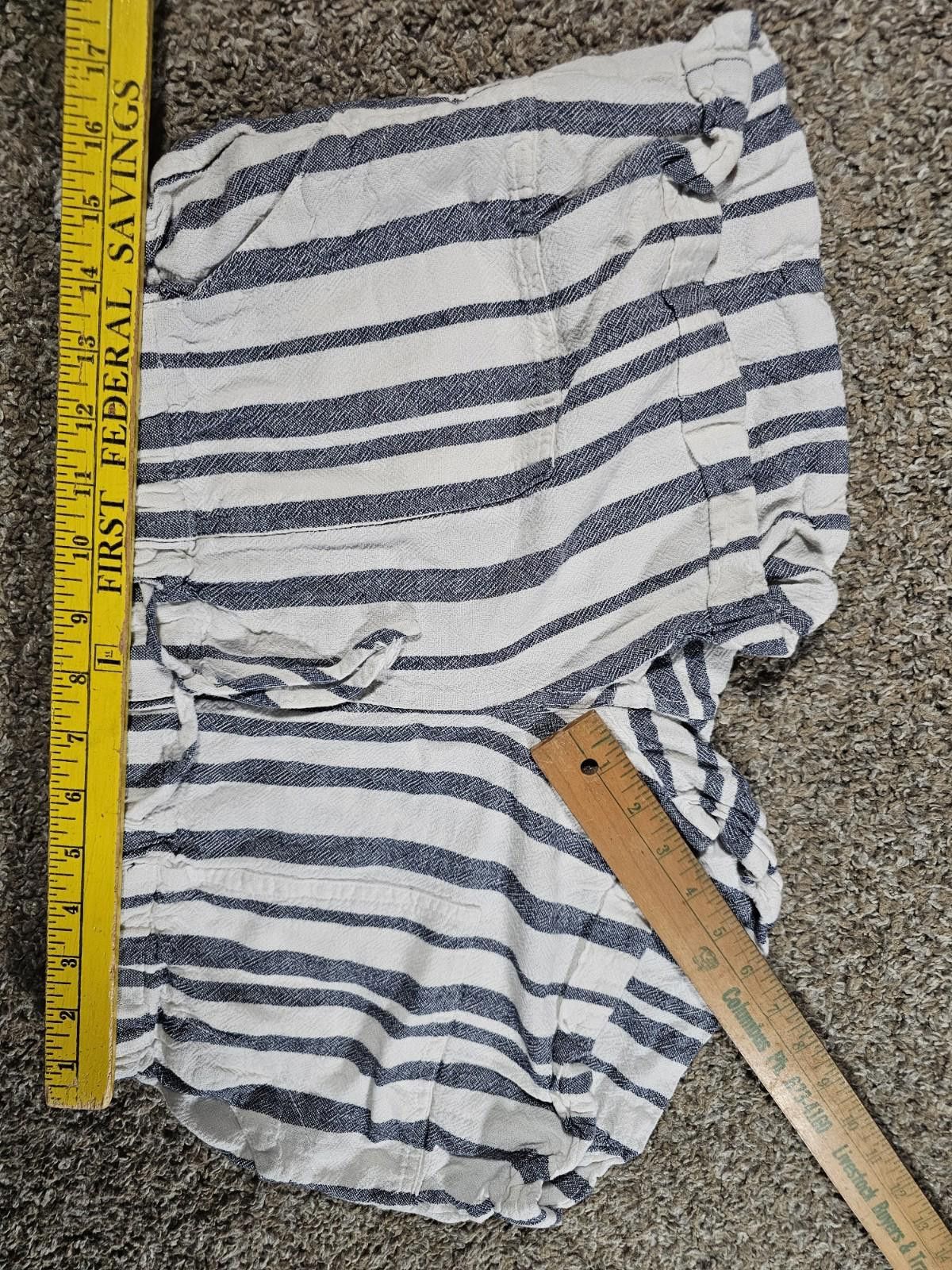 Le Grande Bleu (L.G.B.) Just Living Linen Blue White Striped Small Shorts Size 28" / US 6 / IT 42 - 5 Thumbnail