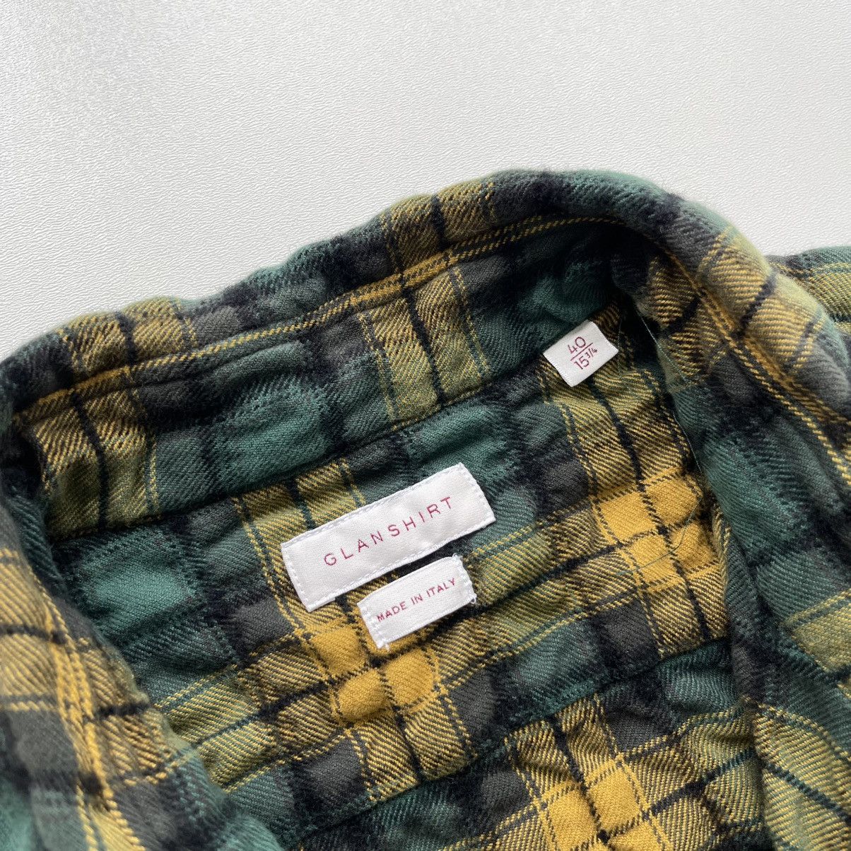 Glanshirt Glanshirt Waffle Cotton/Wool Checked Shirt Yellow/Green Rare Size US M / EU 48-50 / 2 - 8 Thumbnail