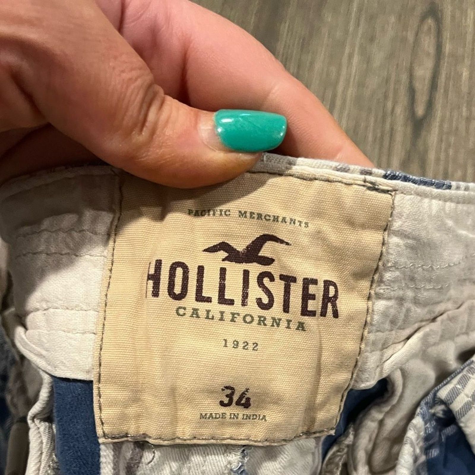 Hollister Hollister Mens Chino Shorts Plaided Mid Rise Blue White 34 Size US 34 / EU 50 - 5 Thumbnail
