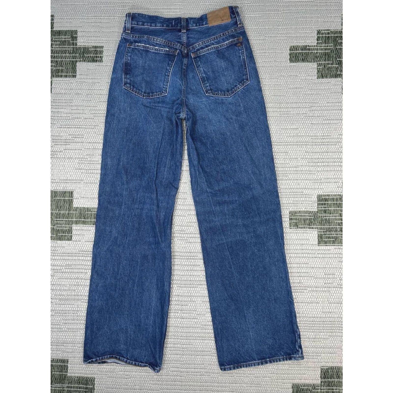 Madewell Madewell Jeans Womens 26x30 Blue Denim Mid Rise 23 Regular Cotton 5-Pocket Classic Logo Baggy Wide-Leg Jeans Size 40" / US 18 - 2 Thumbnail