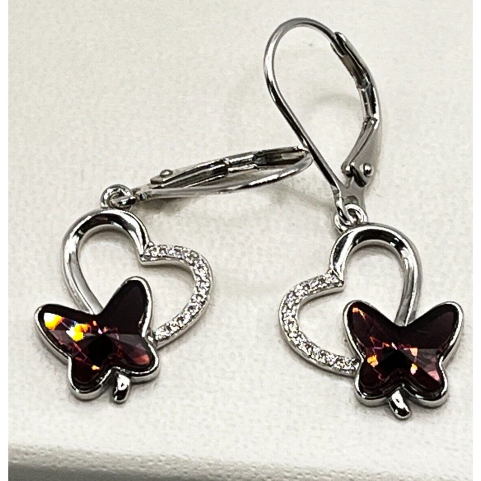 The Unbranded Brand .925 Butterfly Shaped Crytals and Cubic Zirconia Earrings Size ONE SIZE - 1 Thumbnail