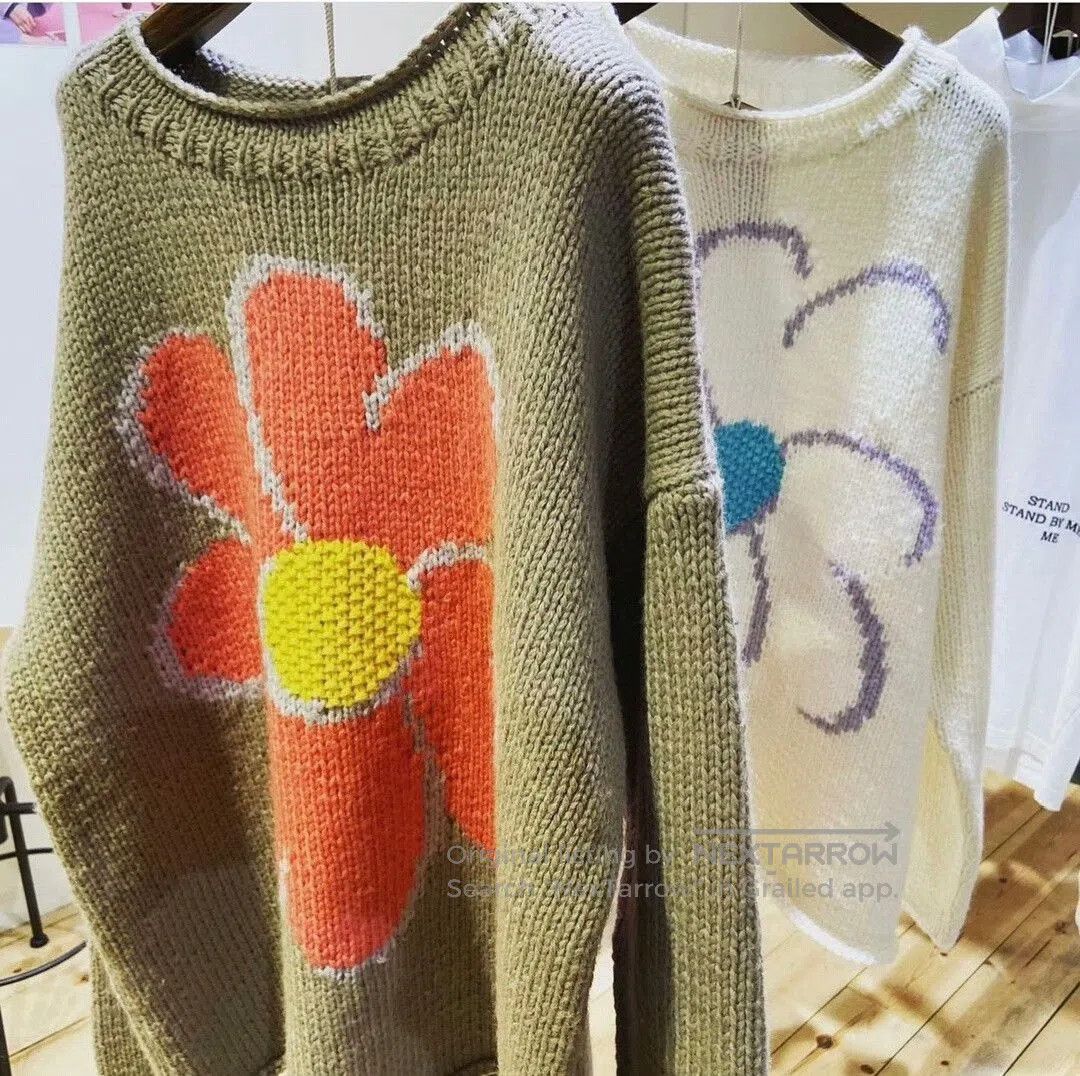 Japanese Brand Chah Chah Floral Knit Sweater. Size M / US 6-8 / IT 42-44 - 6 Thumbnail