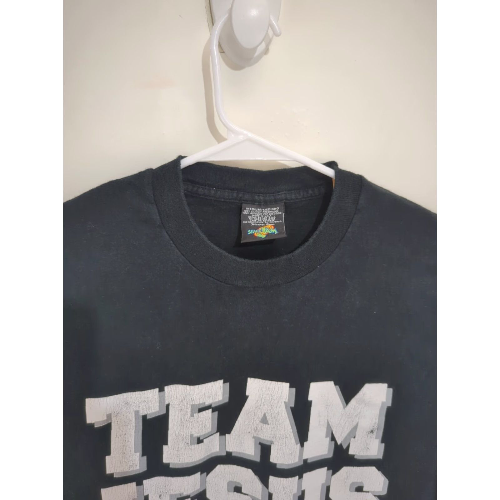 Vintage VINTAGE Space Jam Shirt Jesus World Champions T-Shirt Crew Neck Long Sleeve Black Mens M Size US M / EU 48-50 / 2 - 4 Thumbnail