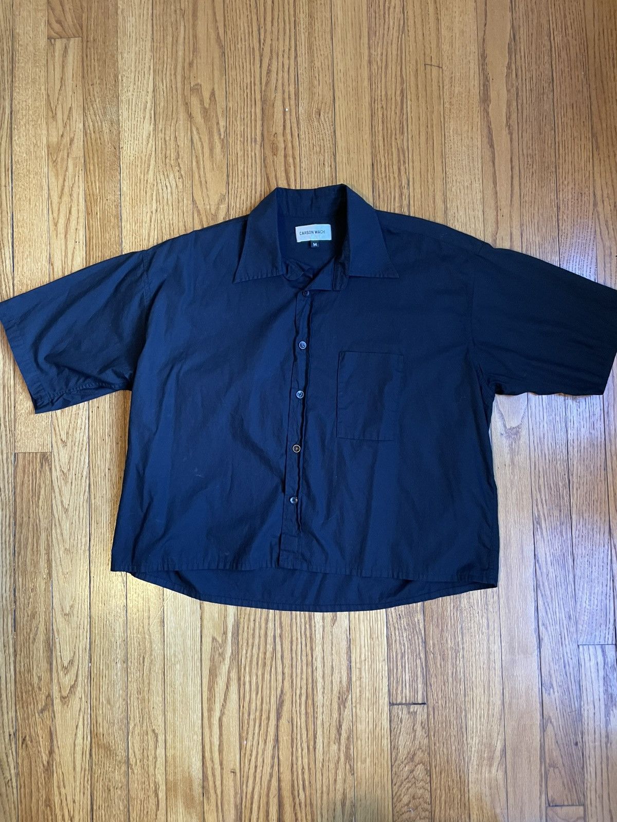 CARSON WACH Carson Wach Boxy Cropped Fit Black S1 Work Shirt Size US M / EU 48-50 / 2 - 1 Thumbnail
