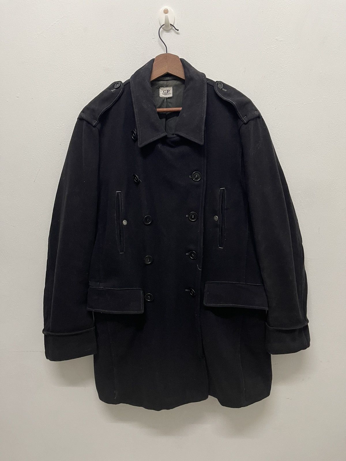 C.P. Company Massimo Osti Vintage VINTAGE C.P COMPANY WINTER WOOL TRENCH COAT DOUBLE BREAST Grailed