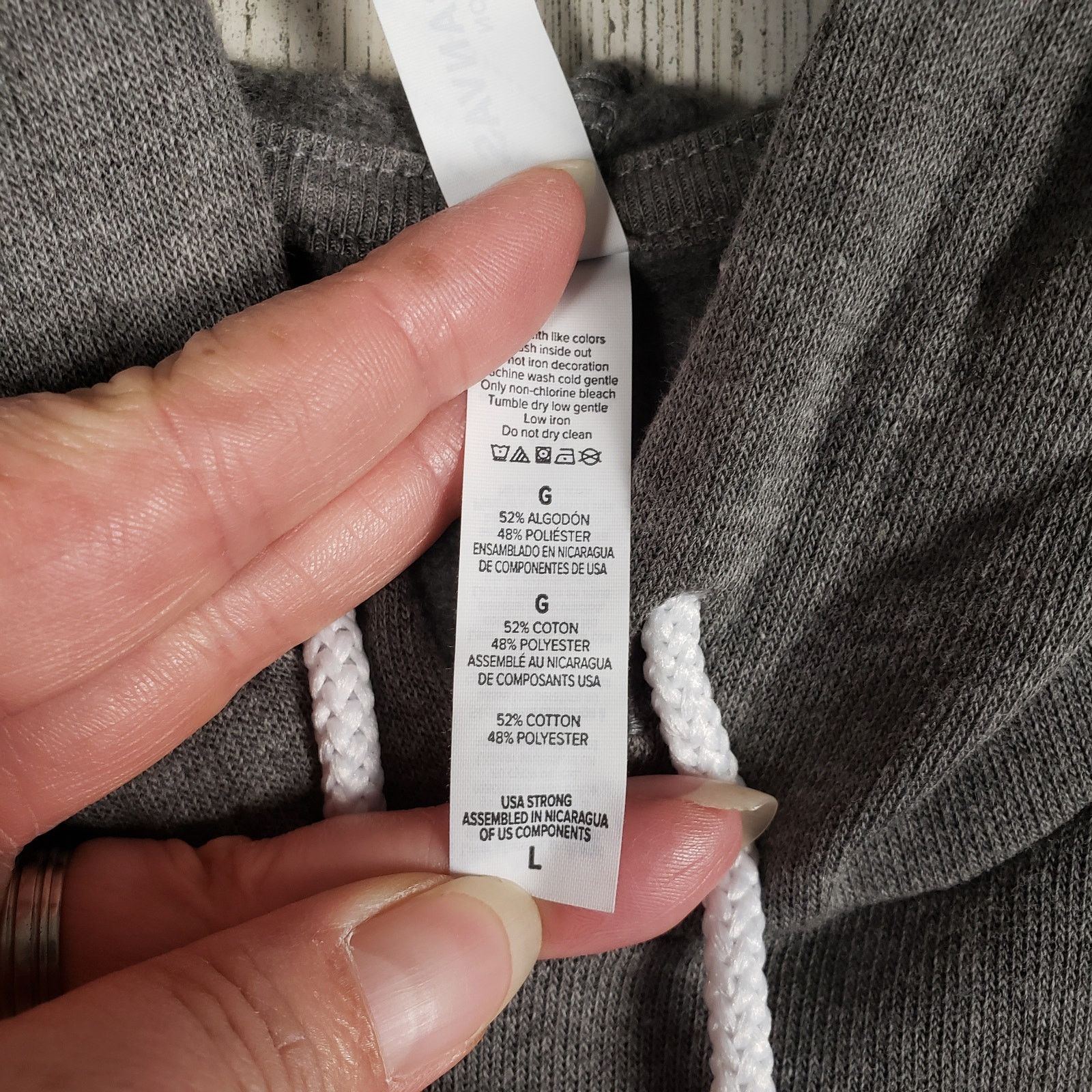 Other NWOT Bella + Canvas Grey Fleece Pullover Hoodie Large Size L / US 10 / IT 46 - 7 Thumbnail