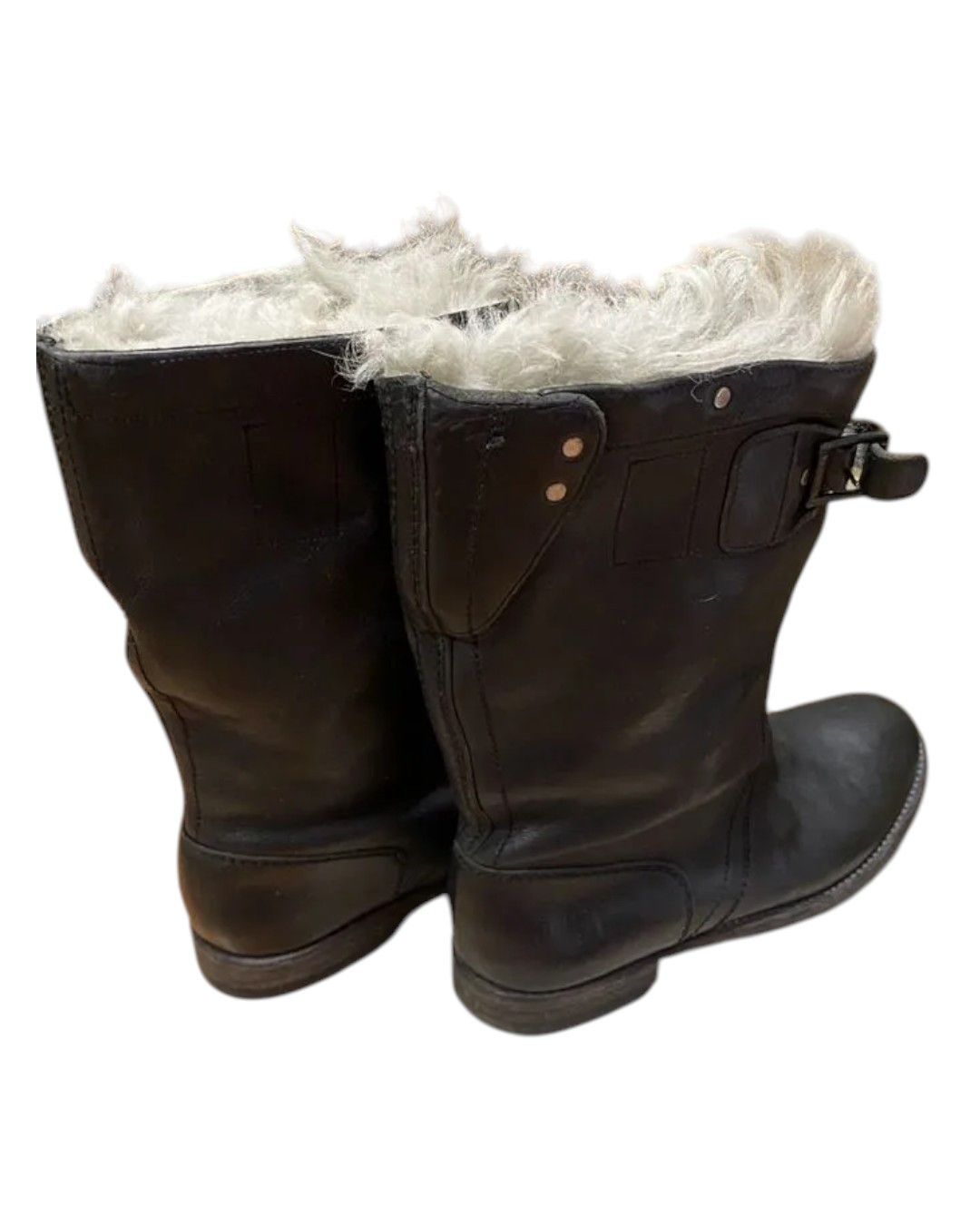 Burberry Prorsum F/W 2010 RUNWAY GOAT FUR SHEARLING LEATHER ARMY BOOTS Size US 10 / EU 43 - 7 Thumbnail