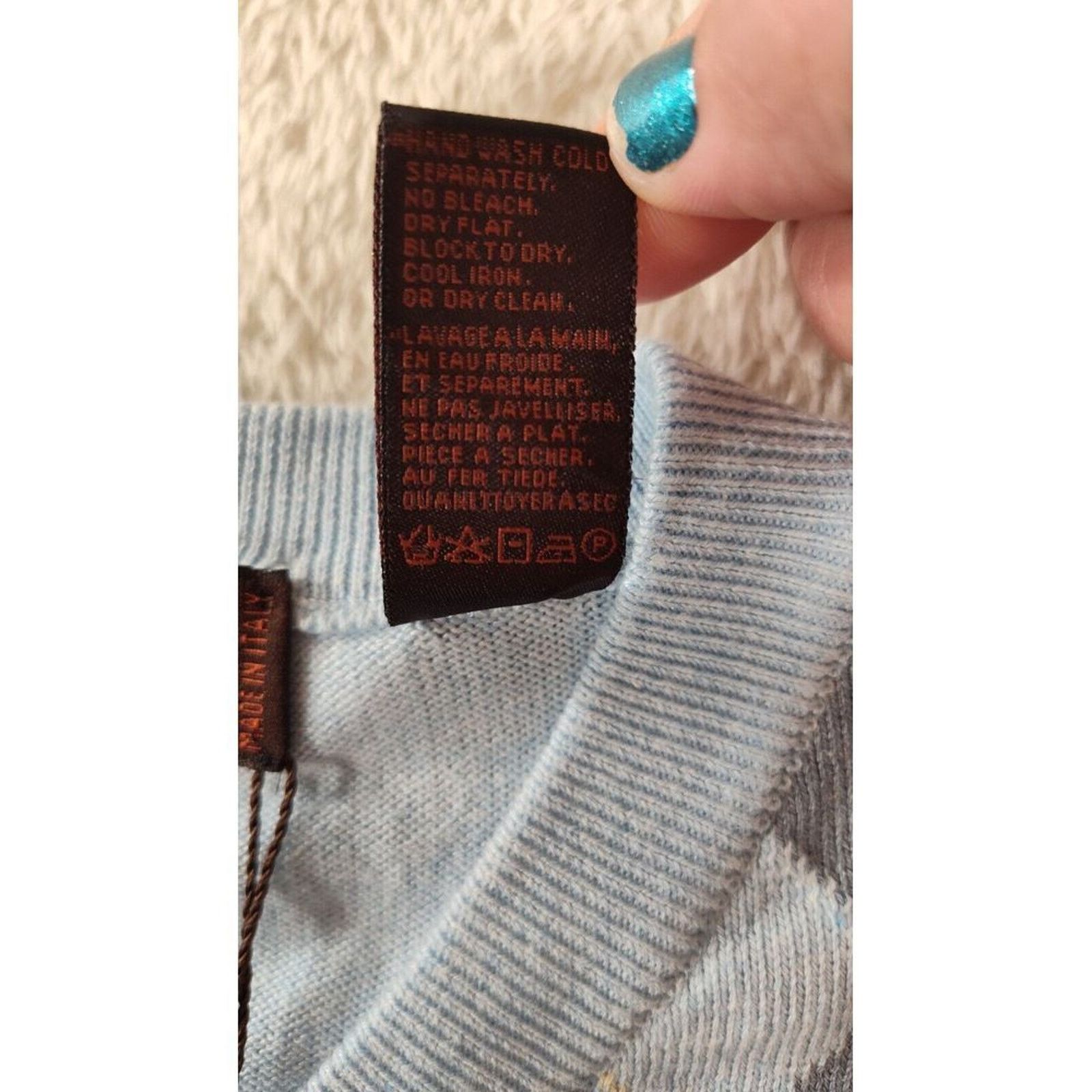 Toscano Toscano Mens Sweater Argyle Diamond XL Made In Italy Size US XL / EU 56 / 4 - 9 Thumbnail
