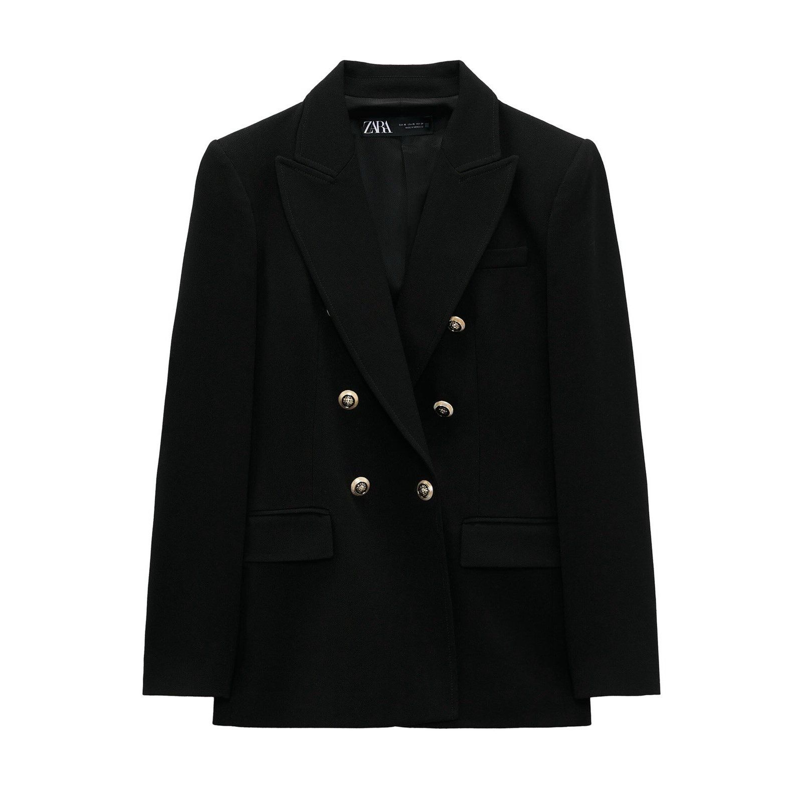Zara Zara Black Blazer Good Crest Buttons Small Size S / US 4 / IT 40 - 1 Thumbnail