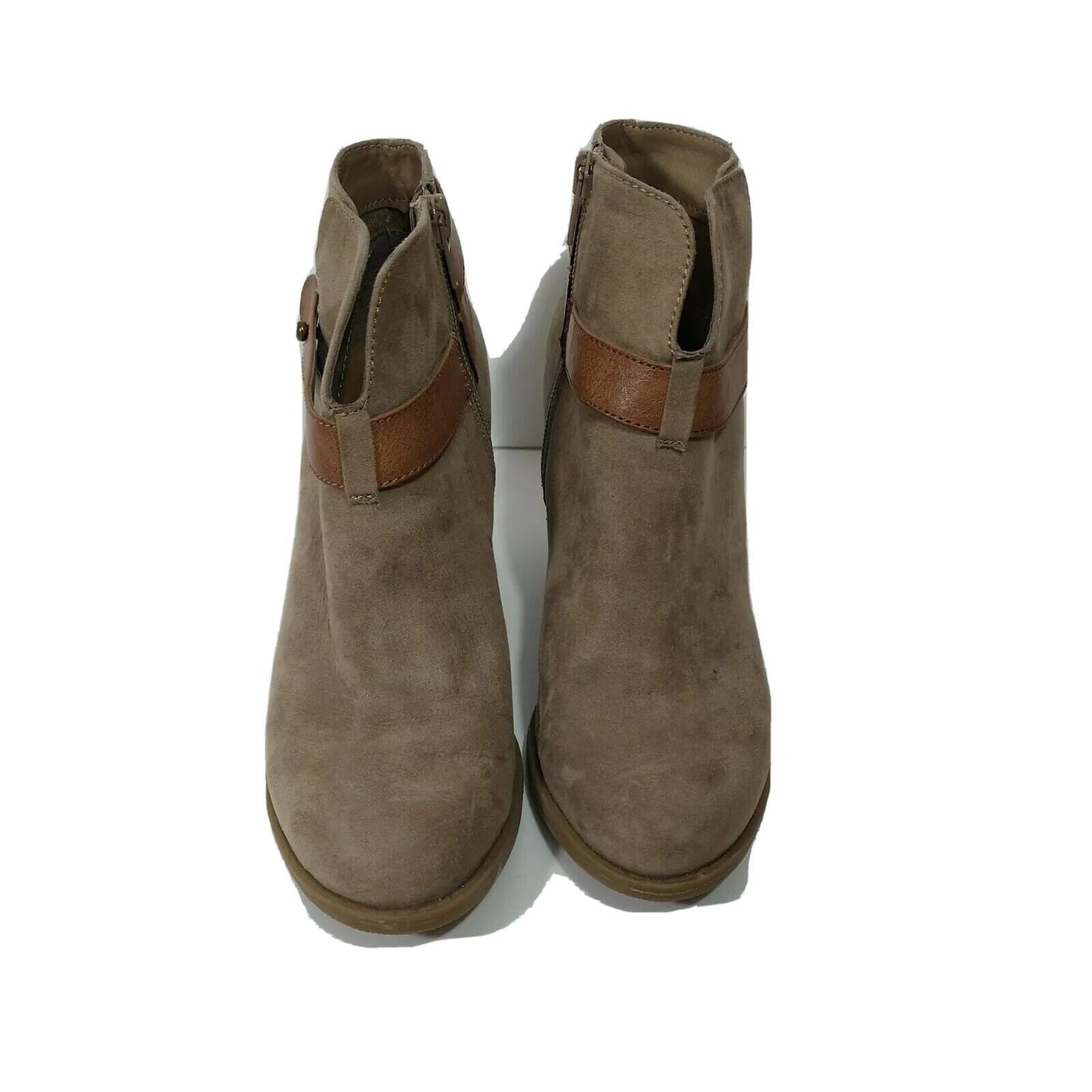 Other Nicole Bootie Ankle Boot Women Size 8.5 M Brown Zip Close Size US 8.5 / IT 38.5 - 3 Thumbnail