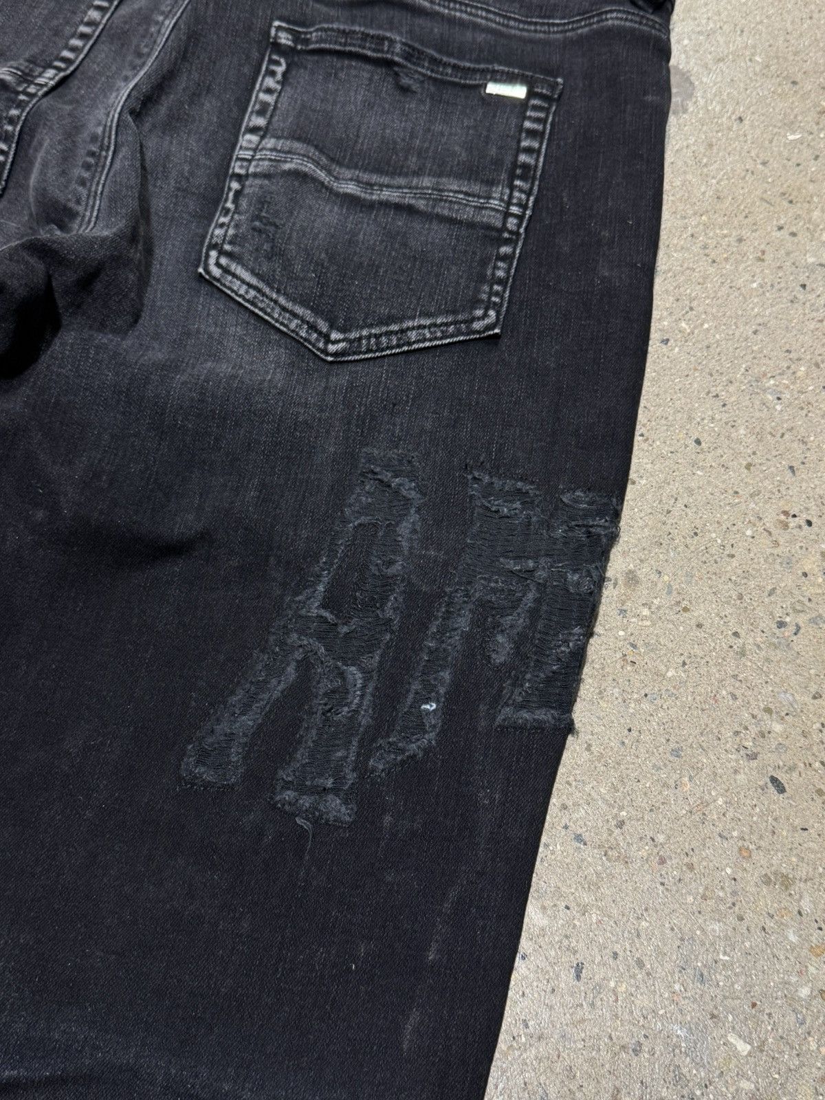 Amiri Amiri Distressed Logo Black Denim Jeans 1400$ Size US 36 / EU 52 - 8 Thumbnail