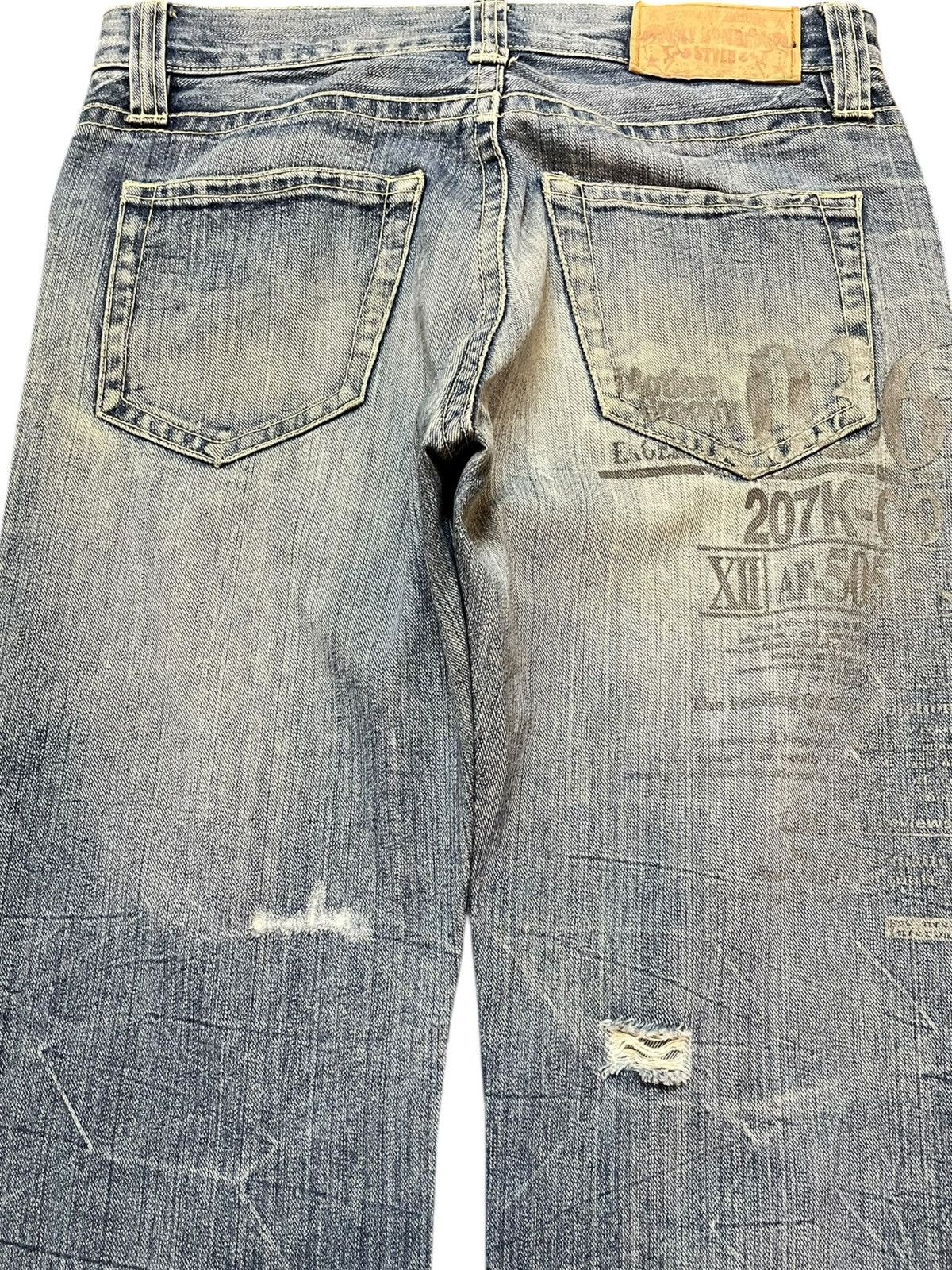 Japanese Brand Vintage Japanese Brand Faded Honeycomb Distressed Denim Size US 30 / EU 46 - 6 Thumbnail