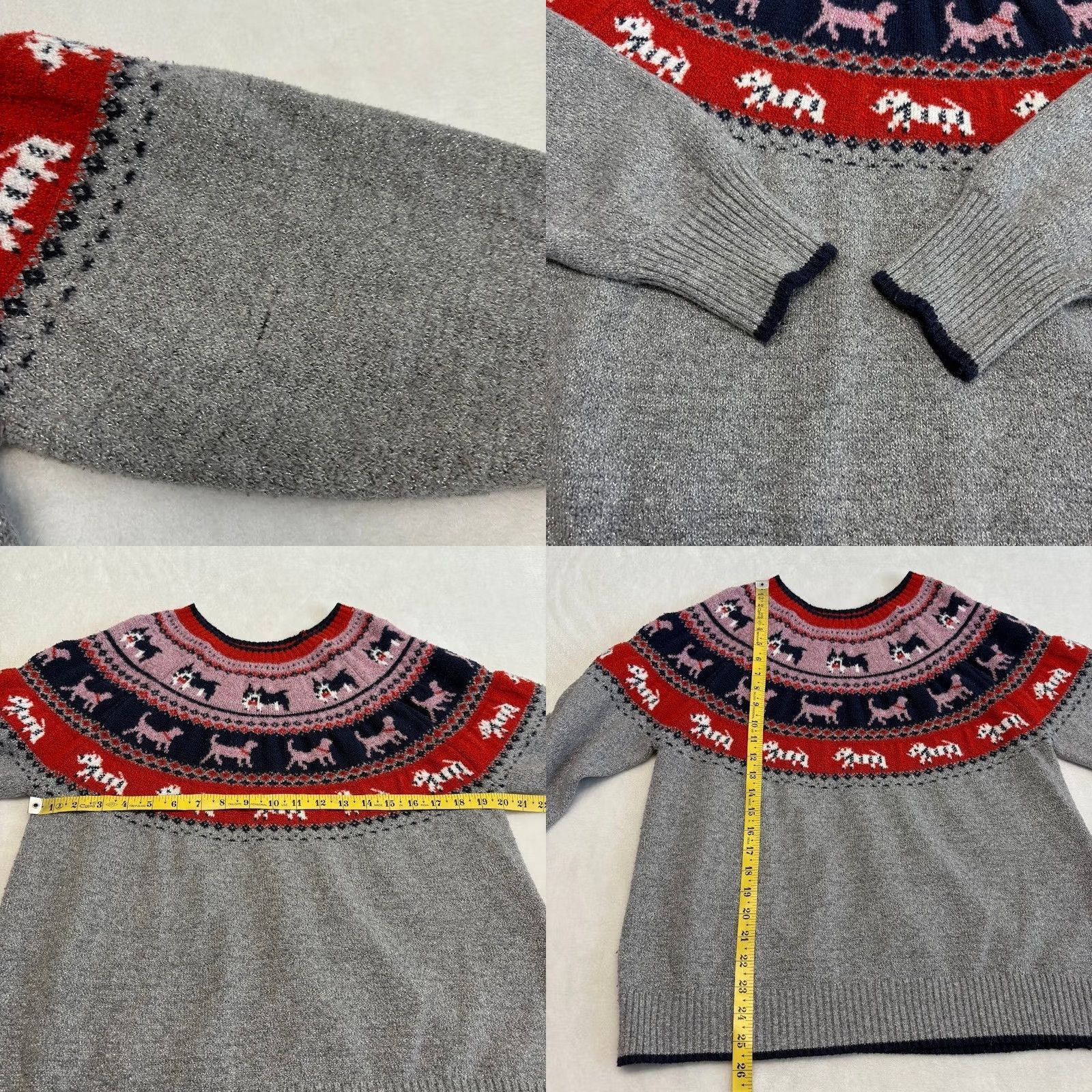 Vintage Holiday Time Ugly Christmas Sweater Metallic Dog Fair Isle Pullover Womens Size XL Size XL / US 12-14 / IT 48-50 - 8 Thumbnail