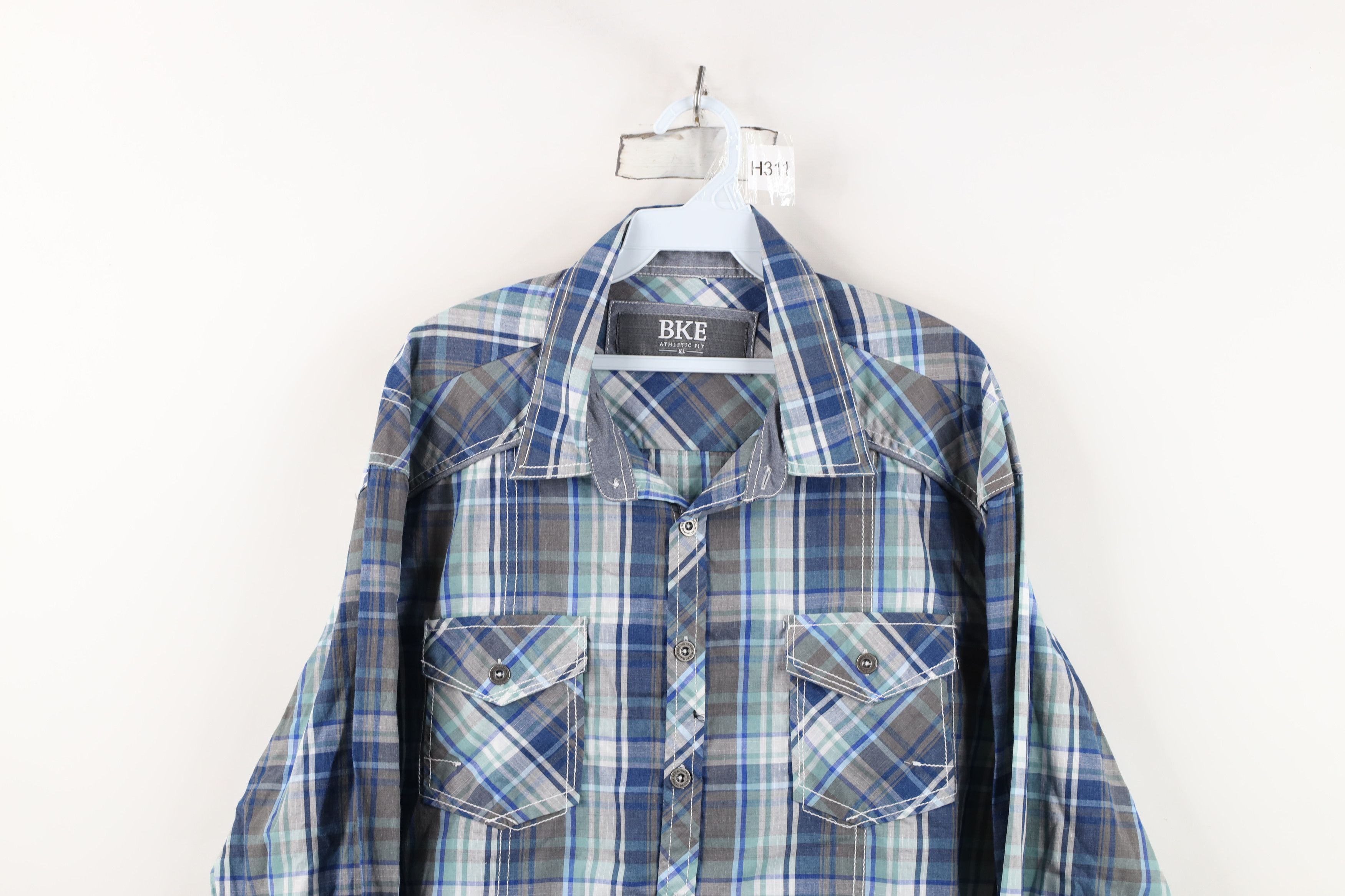 Vintage Buckle BKE Fit Thick Stitch Collared Button Shirt Plaid Size US XL / EU 56 / 4 - 2 Thumbnail