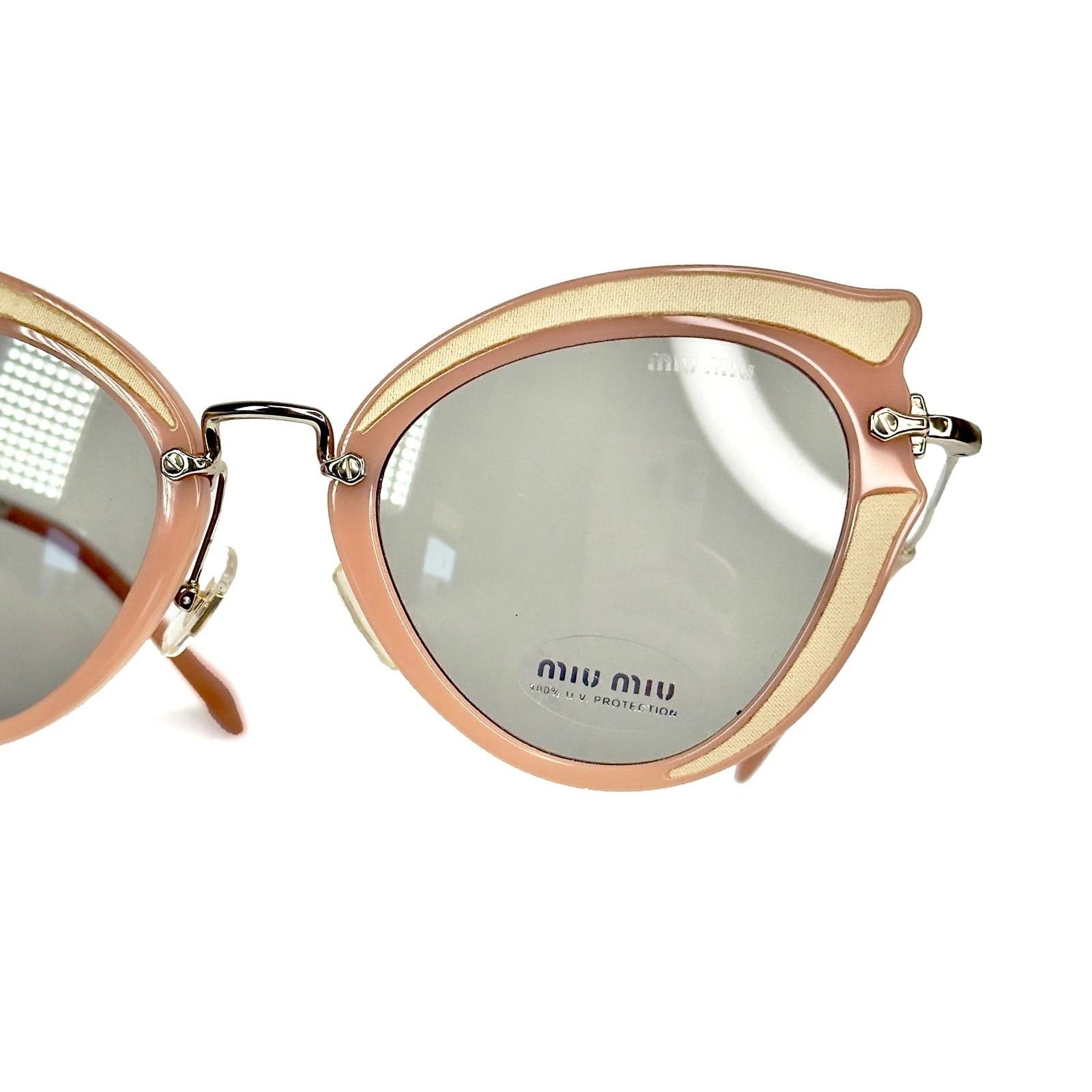 Miu Miu MIU MIU MU05SS NOIR SILK Cat Eye Peach Beige Gold Women 05S Size ONE SIZE - 4 Thumbnail