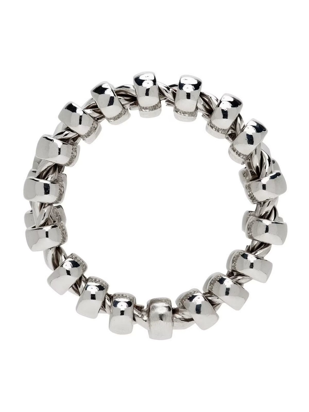 Bottega Veneta BOTTEGA VENETA Chevron silver sculptural band ring Size 15 q Size ONE SIZE - 2 Thumbnail