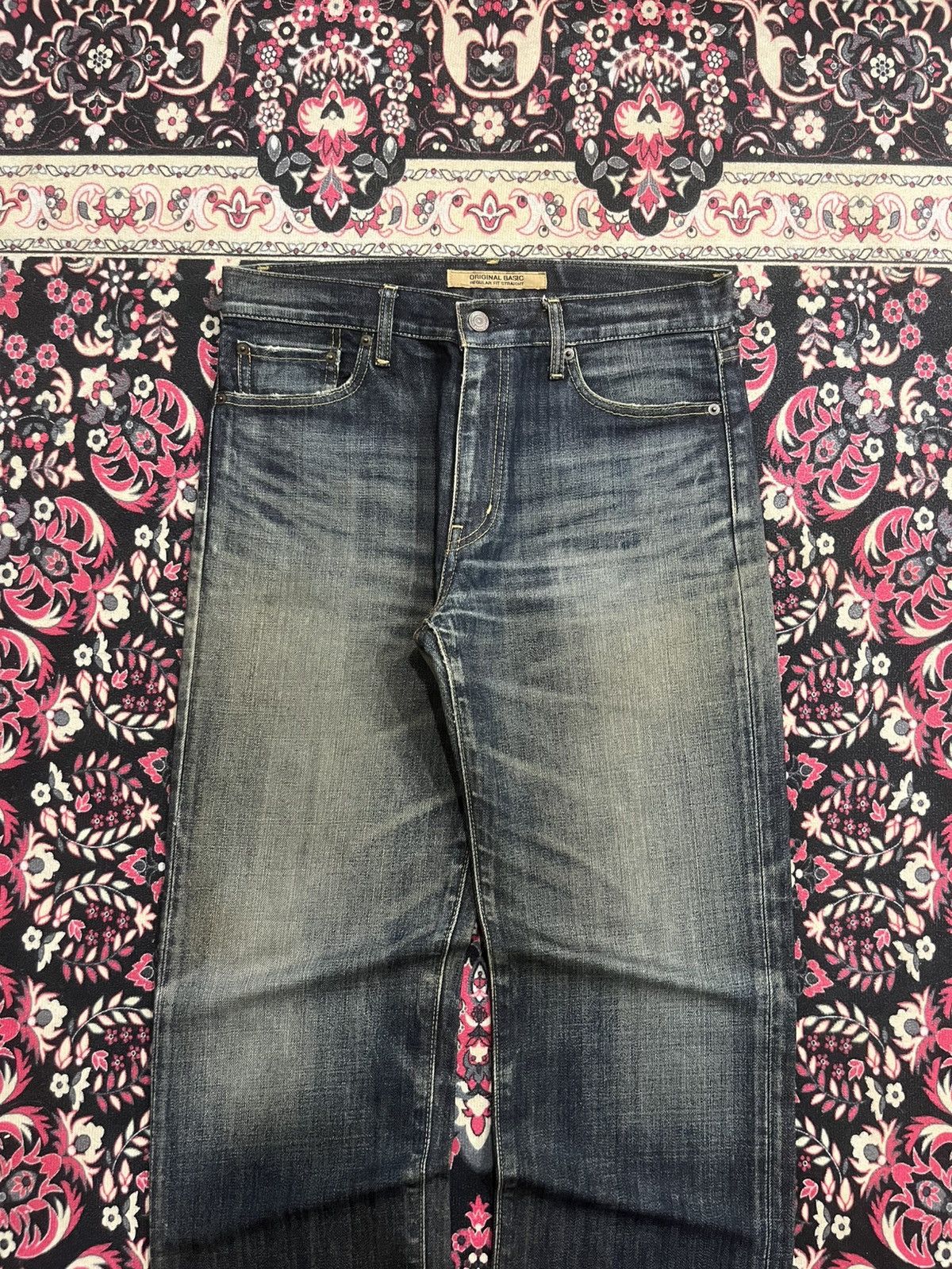 Undercover × Uniqlo Vintage Japanese Uniqlo Dark Blue Faded Washed Whisker Jeans Size US 32 / EU 48 - 3 Thumbnail